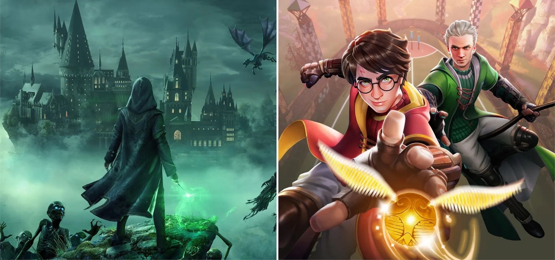 Imagem de fundo do produto Pacote Edição Deluxe Hogwarts Legacy + Harry Potter: Campeões do Quadribol