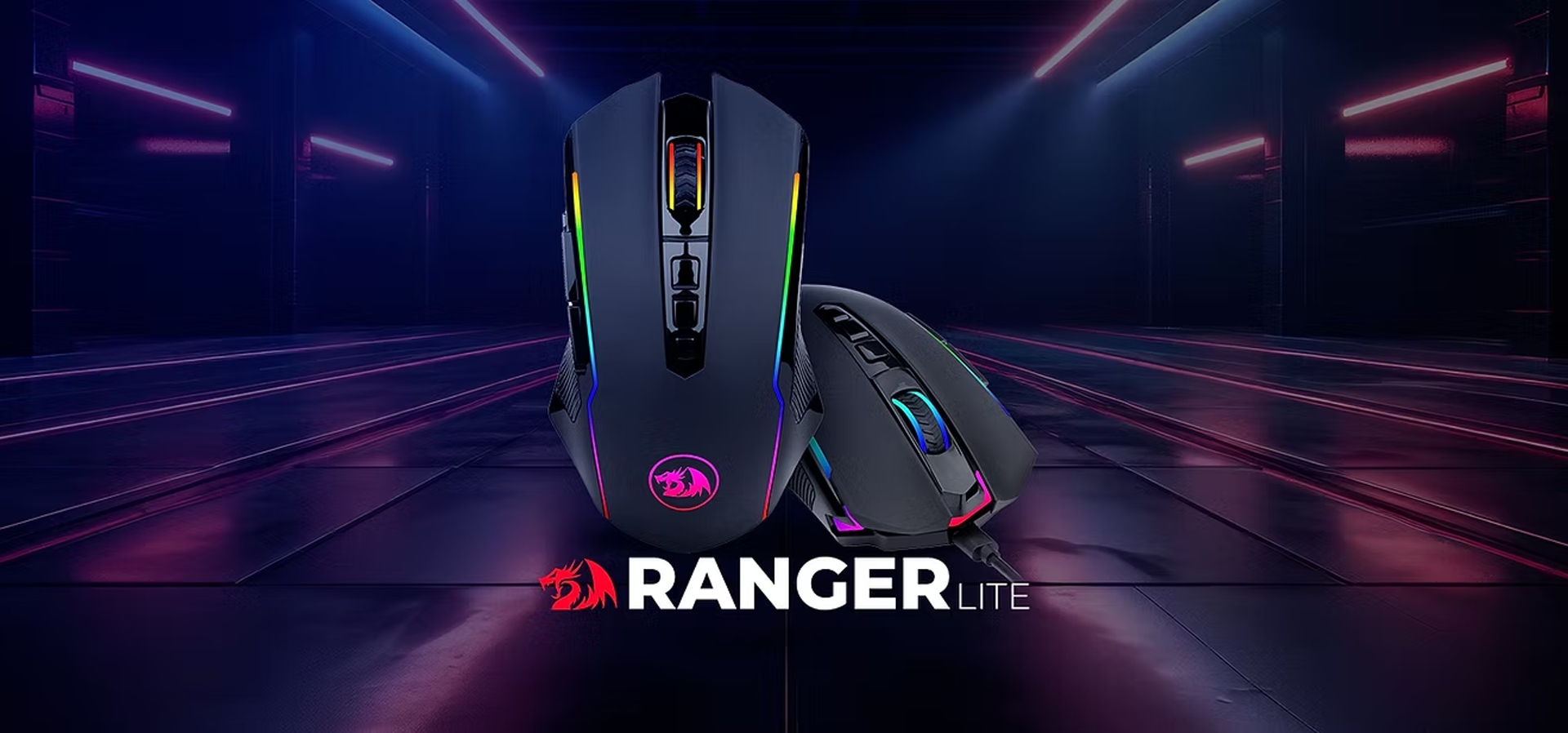 Imagem de fundo do produto Mouse Gamer sem fio Redragon Ranger Lite - M910-KS