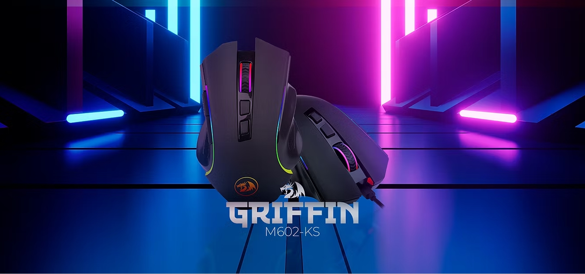 Imagem de fundo do produto Mouse Gamer sem fio Redragon Griffin - M602-KS
