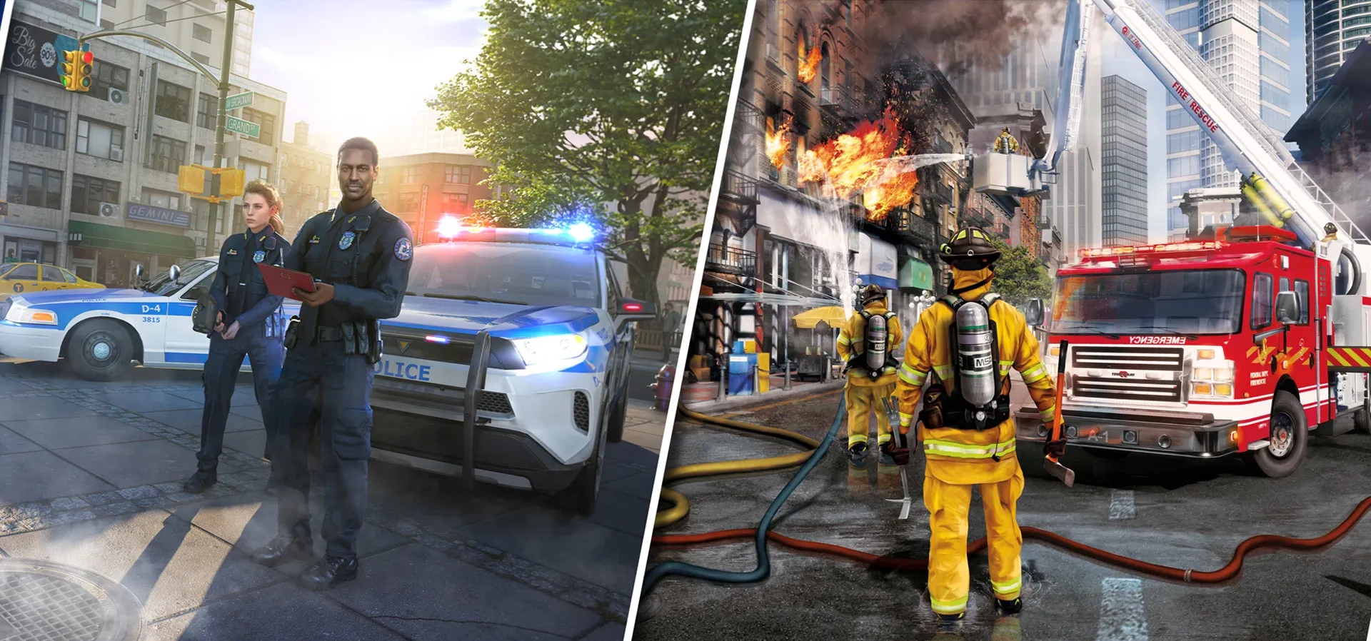 Imagem de fundo do produto First Responder Simulation Bundle: Police Firefighting - PS4 & PS5