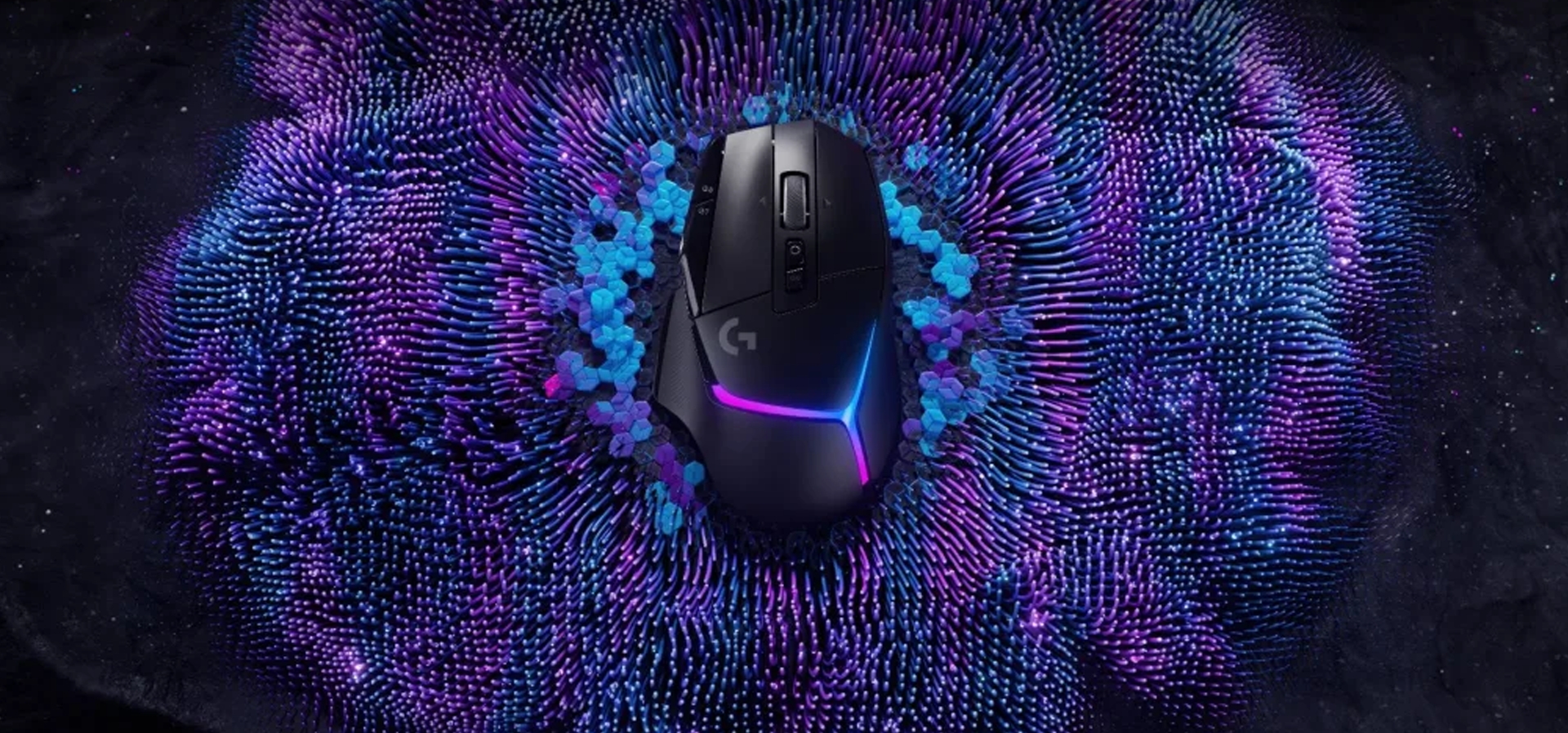 Imagem de fundo do produto Mouse Gamer sem fio Logitech G502 X Plus - Preto