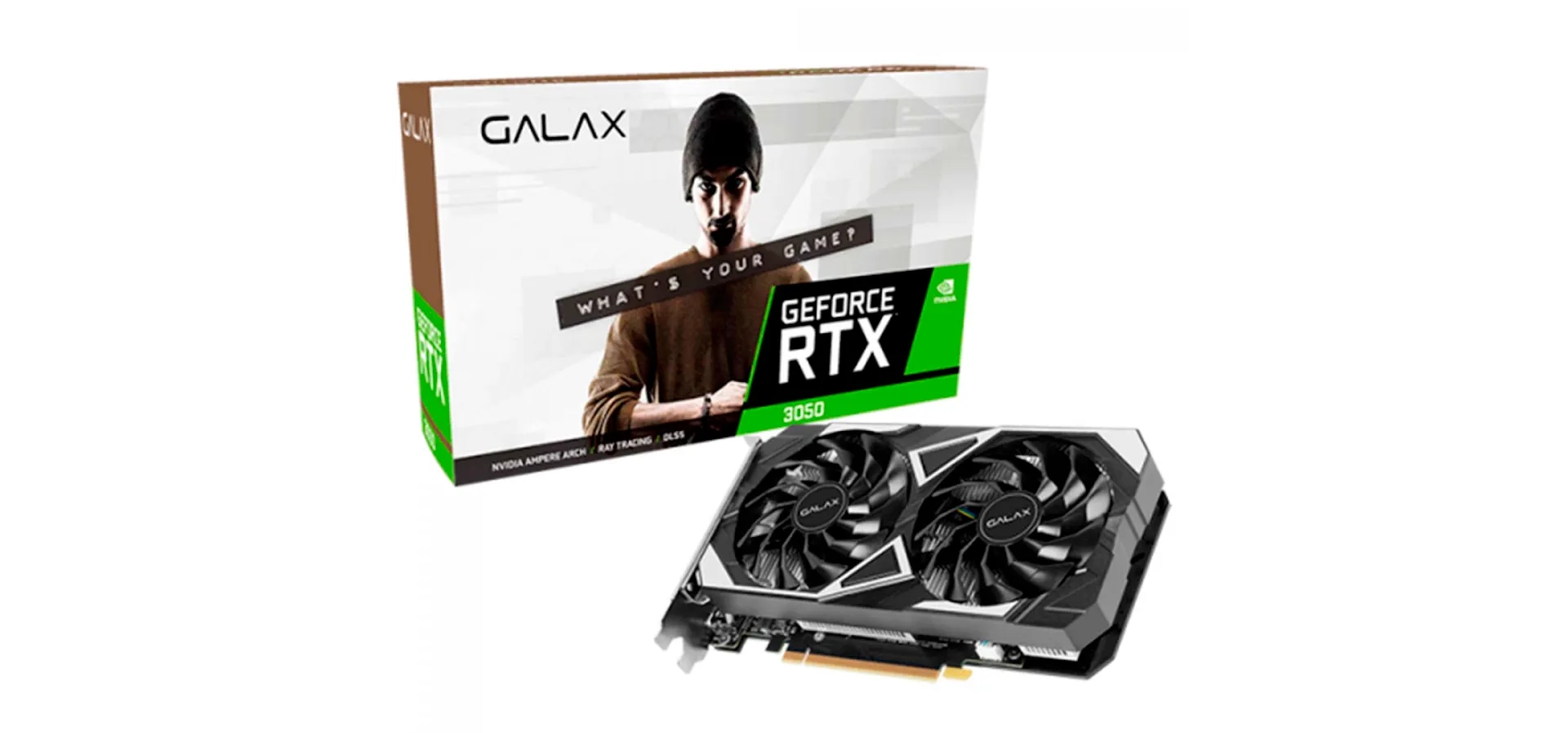 Imagem de fundo do produto Placa de Vídeo Galax GeForce RTX 3050 EX 1-Click OC 6GB 96Bit GDDR6 - 35NRLDMD9OEX