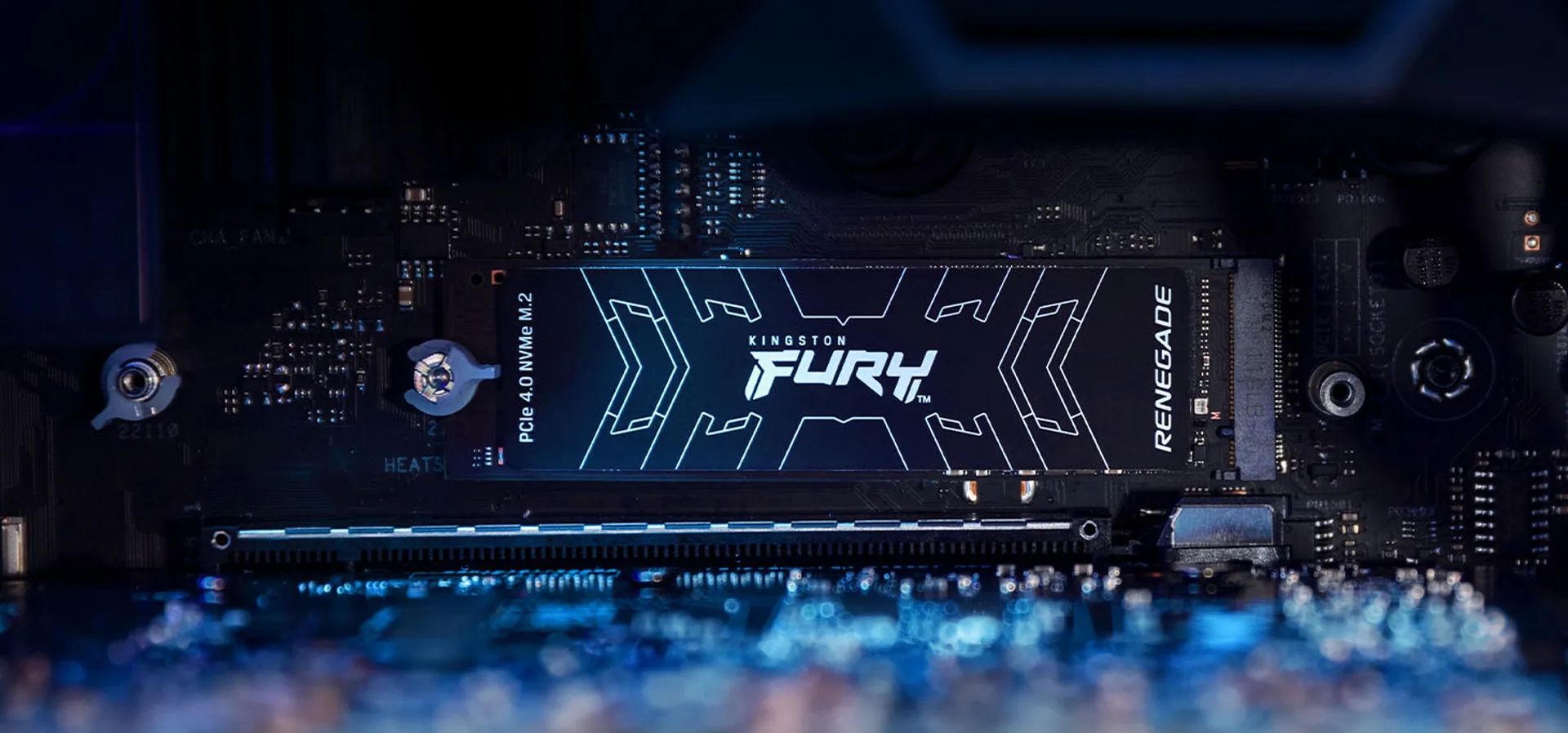 Imagem de fundo do produto SSD Kingston FURY Renegade G4 500GB NVMe M.2 PCIe 4.0 SFYRS/500G