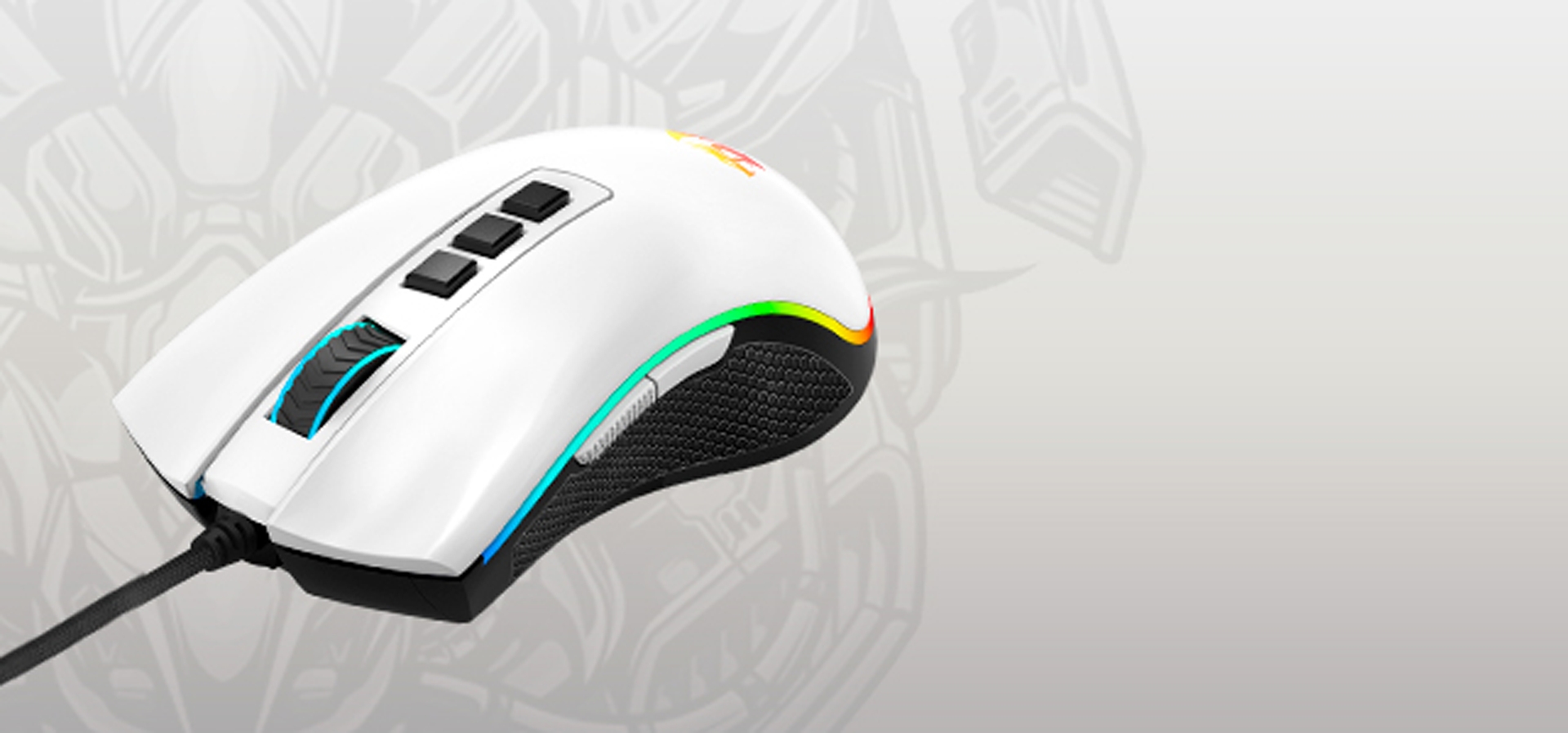 Imagem de fundo do produto Mouse Gamer com fio Redragon Cobra Cypher - M711A-RGB
