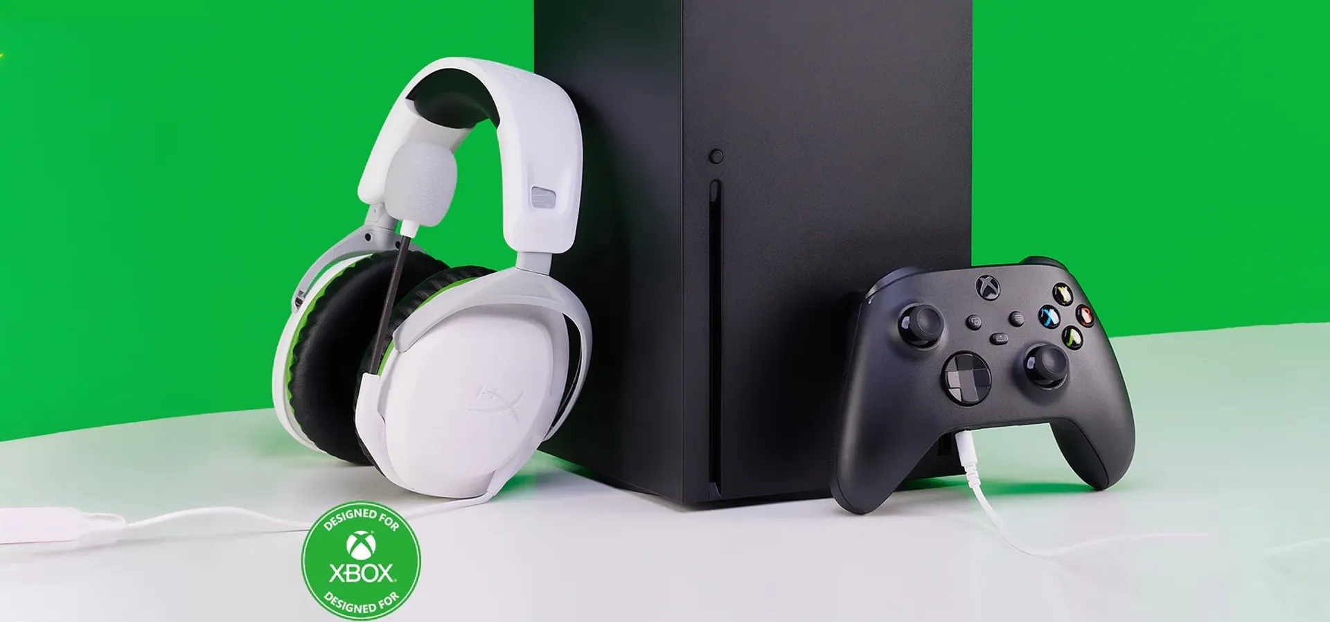 Imagem de fundo do produto Headset Gamer Com Fio - HyperX CloudX Stinger II - Xbox (Branco)