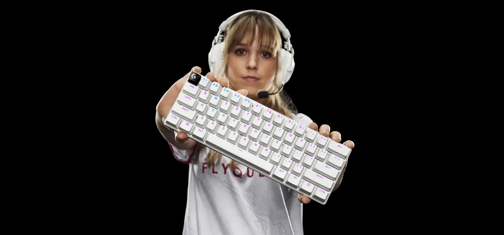 Imagem de fundo do produto Teclado Mecânico Gamer sem fio Logitech G Pro X 60 Lightspeed Switch Brown Tactile - Branco