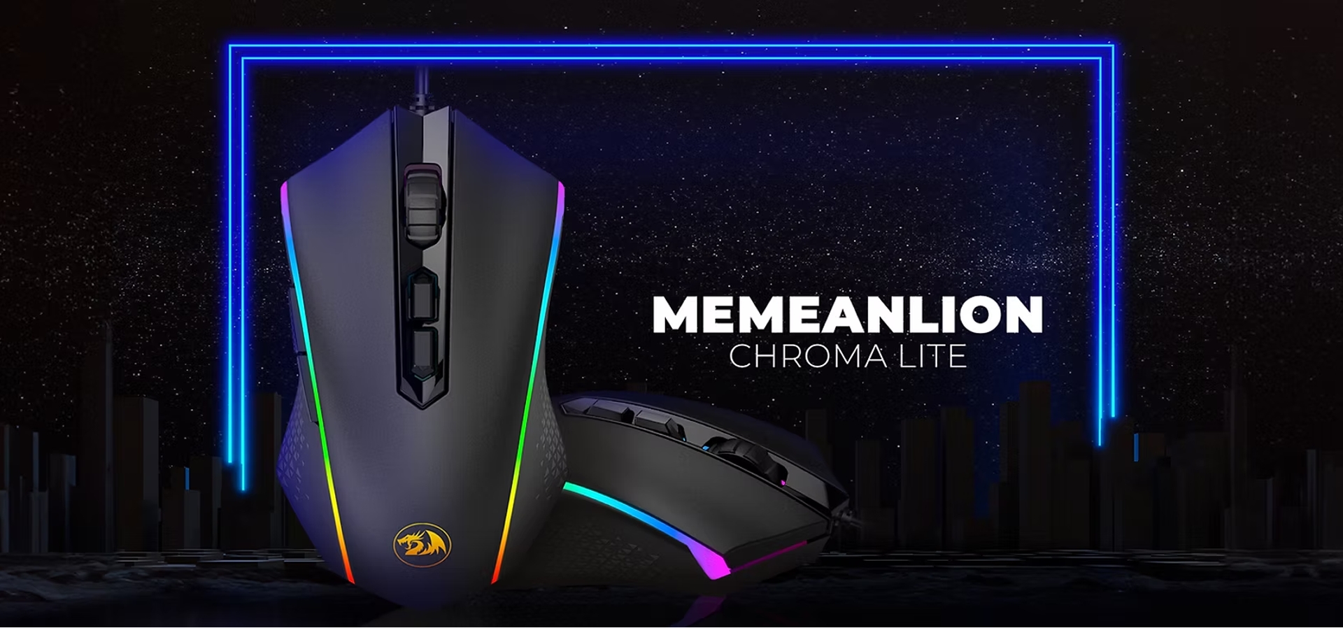 Imagem de fundo do produto Mouse Gamer com fio Redragon Memeanlion Chroma Lite - M710L-K
