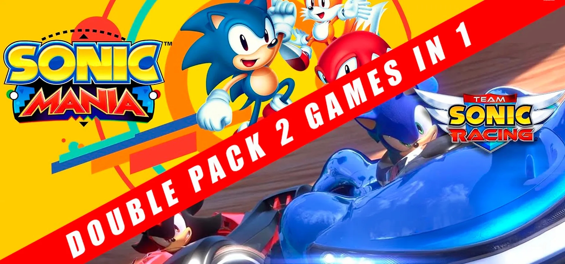 Imagem de fundo do produto Sonic Mania + Team Sonic Racing Double Pack Switch - Físico 