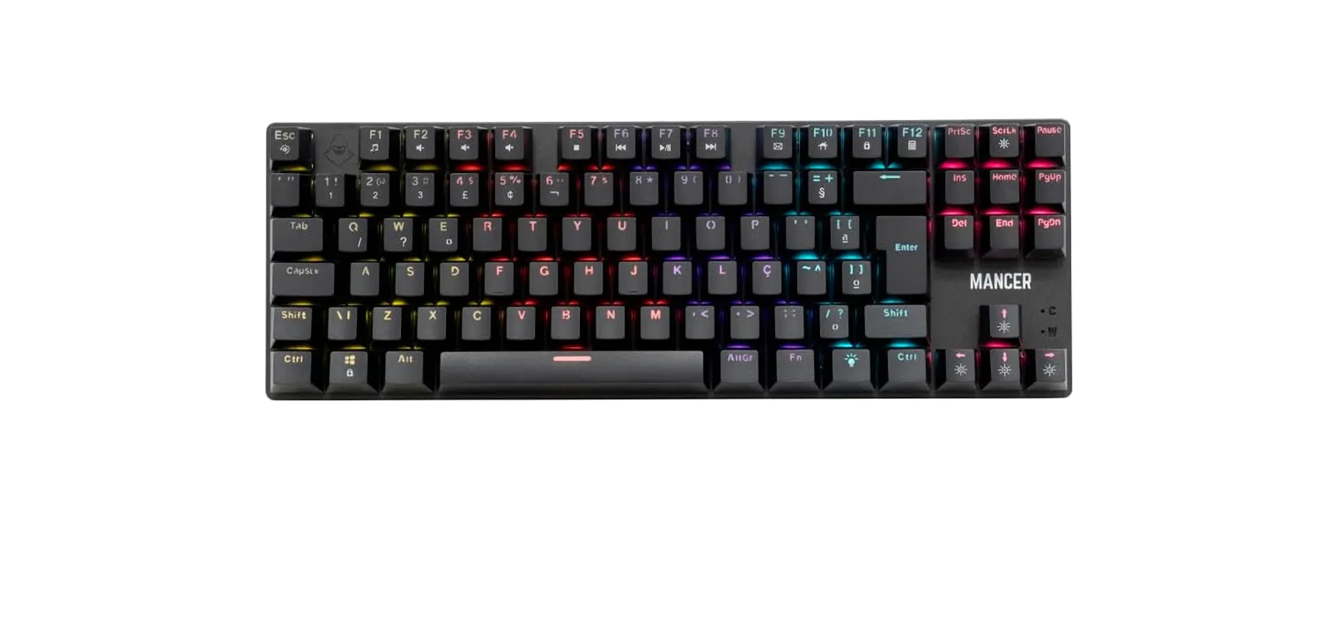 Imagem de fundo do produto Teclado Mecanico Gamer Mancer Shade MK2, Rainbow, Switch Huano Vermelho, Preto, MCR-SHM2-RBW01RD