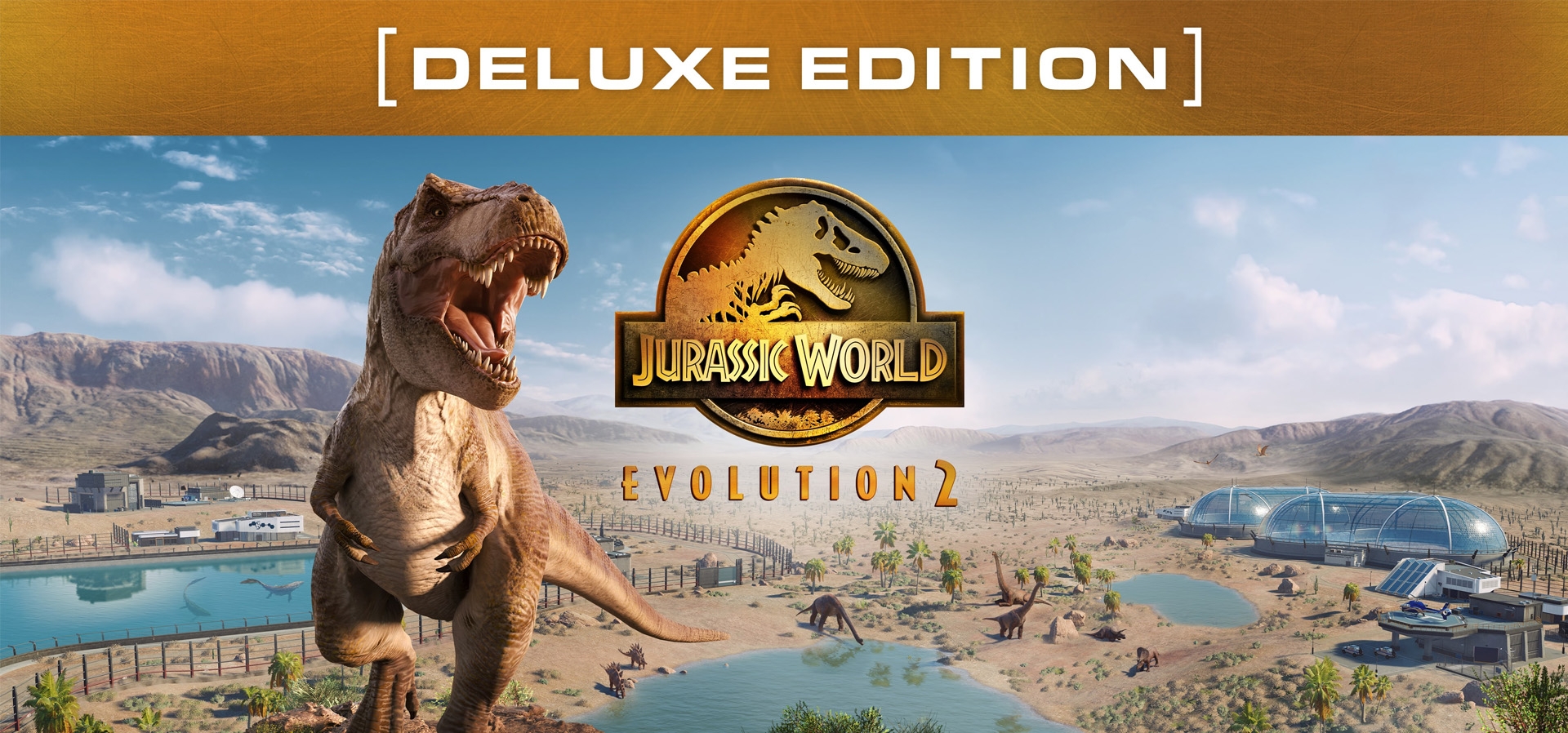Imagem de fundo do produto Jurassic World Evolution 2 Edição Deluxe - PS4 & PS5