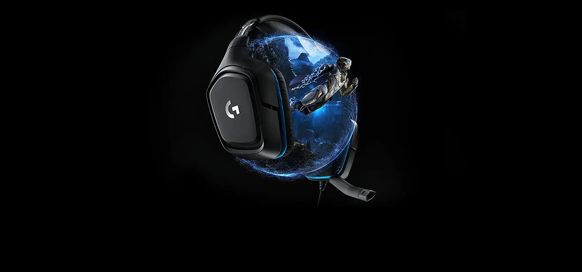 Imagem de fundo do produto Headset Gamer Logitech G432 7.1 Dolby Surround - Preto/Azul