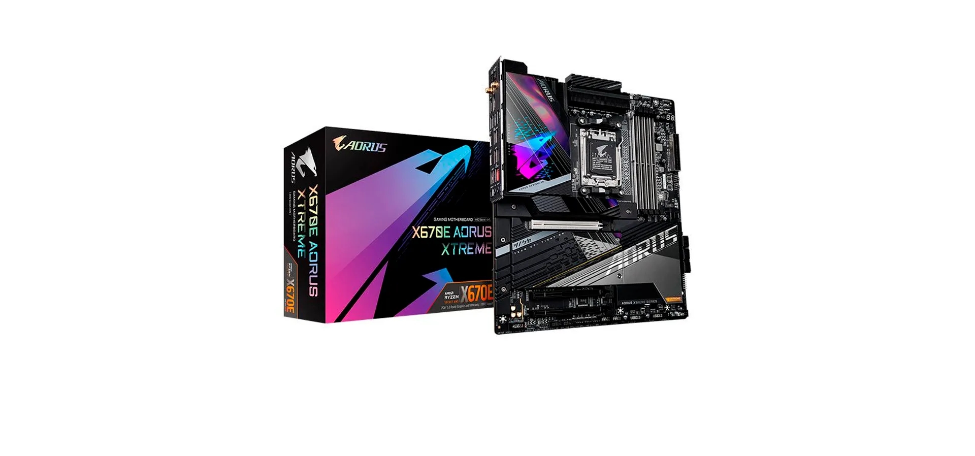 Imagem de fundo do produto Placa Mãe Gigabyte para AMD AM5 X670E Aorus Xtreme Wifi 4XDDR5 E-ATX