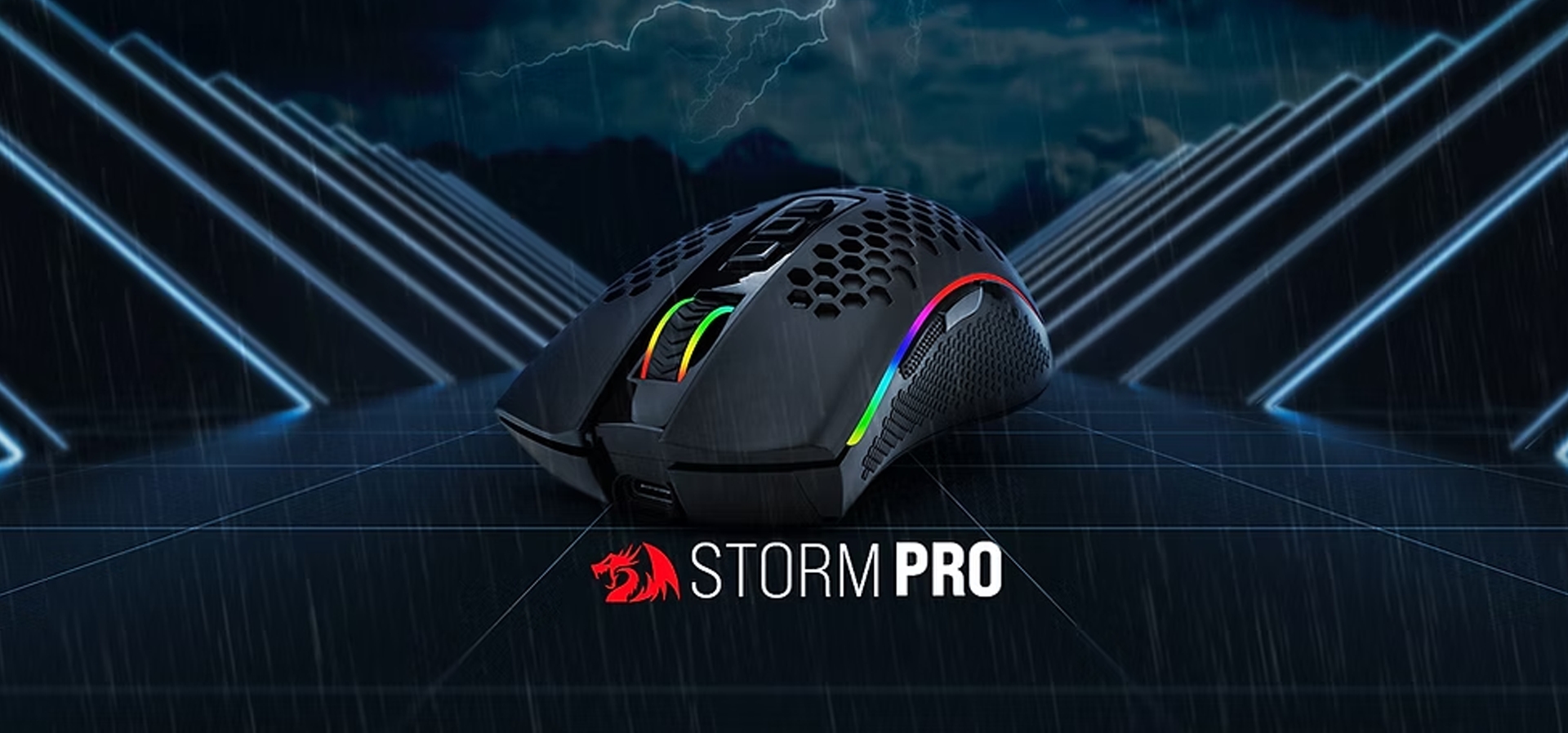 Imagem de fundo do produto Mouse Gamer sem fio Redragon Storm Pro - M808-KS