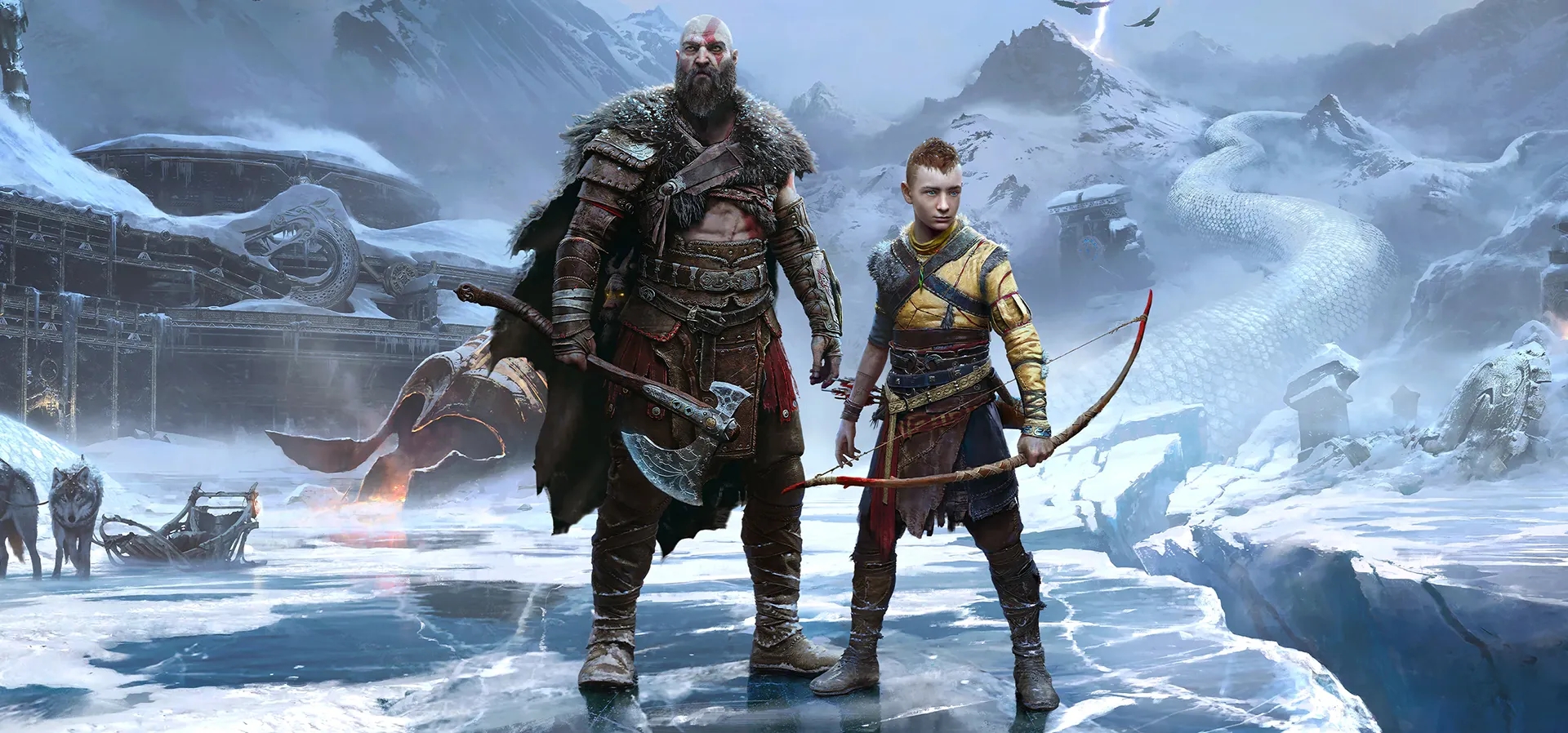 Imagem de fundo do produto God of War Ragnarök Edição de Lançamento PS4 - Físico
