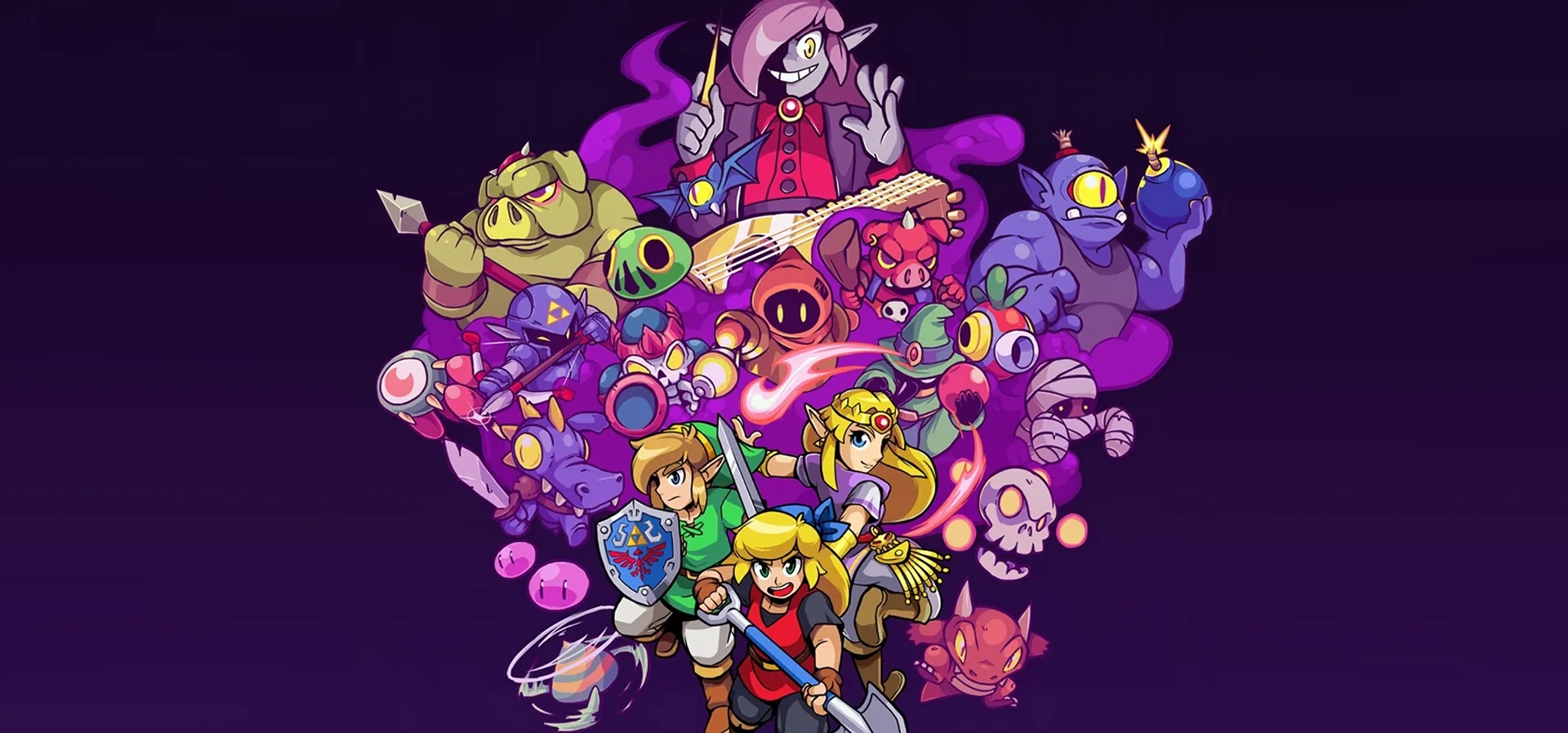 Imagem de fundo do produto Cadence of Hyrule: Crypt of the NecroDancer featuring The Legend of Zelda + Cadence of Hyrule Season Pass Switch