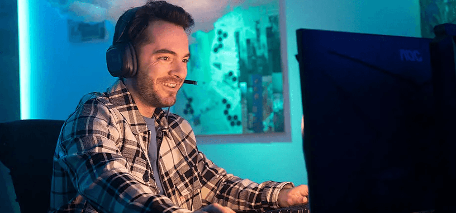 Imagem de fundo do produto Headset Sem Fio Logitech G Astro A30 - Azul - PS