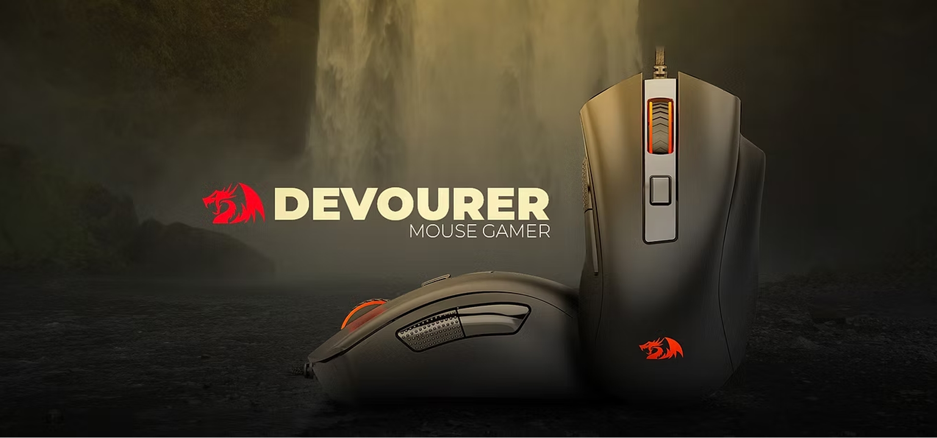 Imagem de fundo do produto Mouse Gamer com fio Redragon Devourer - M993-RGB