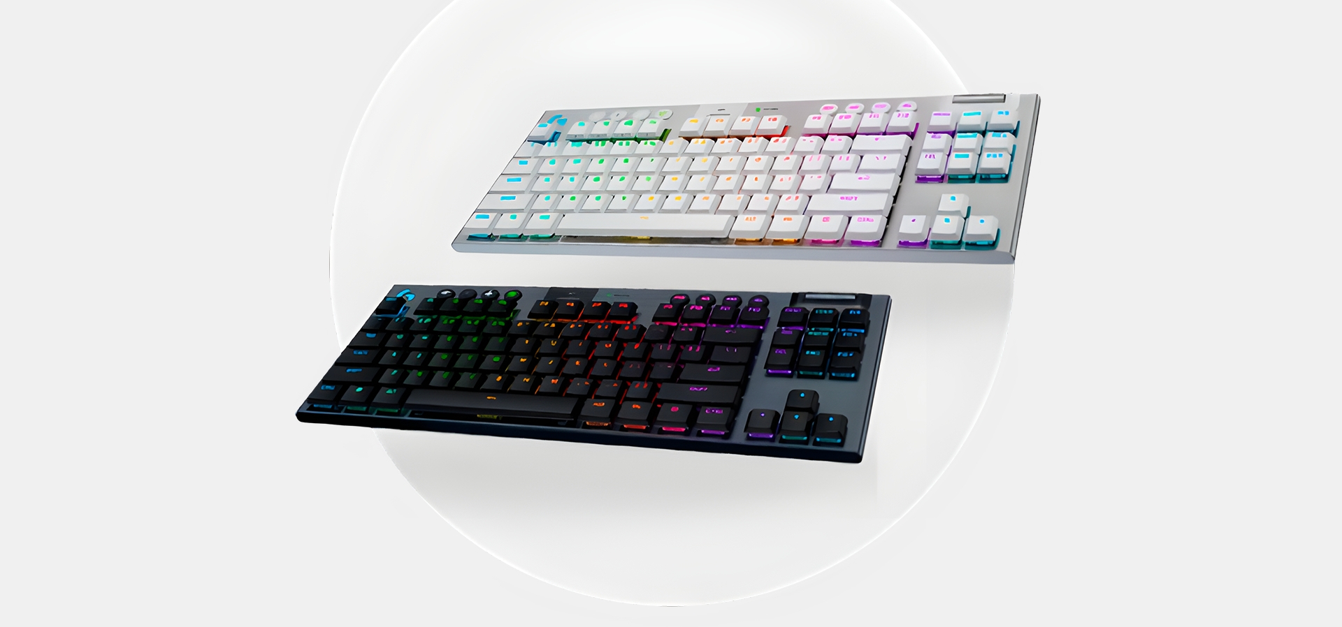 Imagem de fundo do produto Teclado Mecânico Gamer sem fio Logitech G515 TKL Lightspeed Switch Brown Tactile - Preto