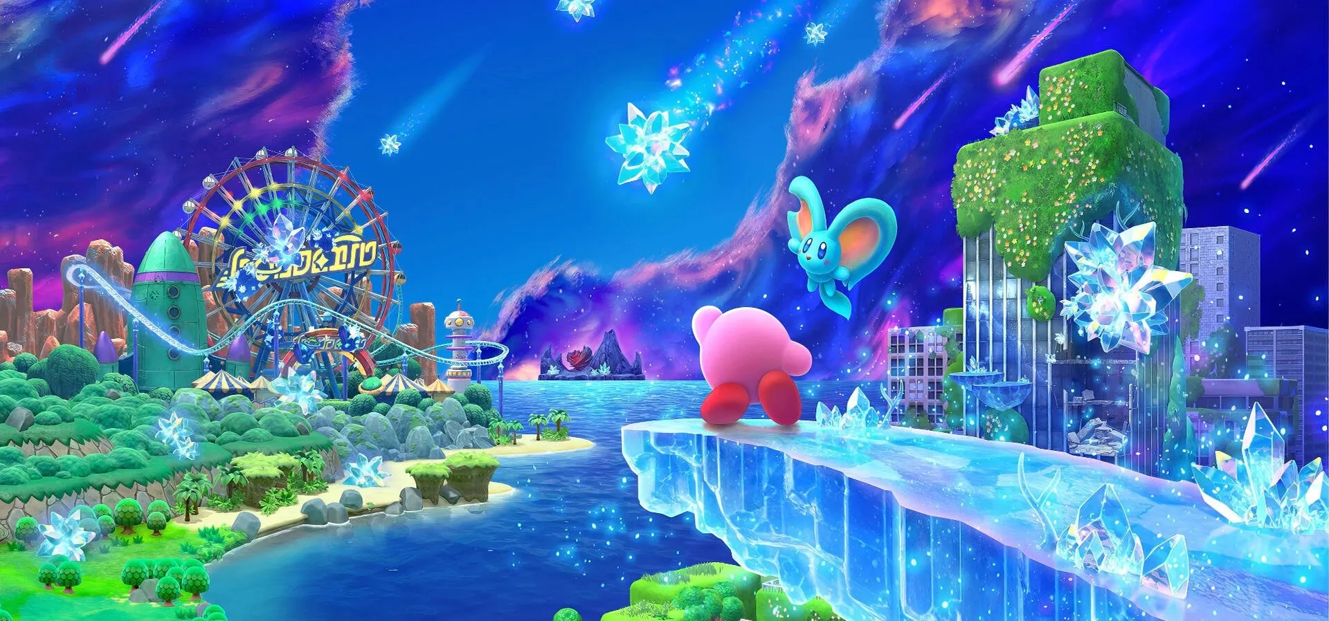 Imagem de fundo do produto Kirby™ and the Forgotten Land – Nintendo Switch™ 2 Edition + pacote de melhoria Star-Crossed World