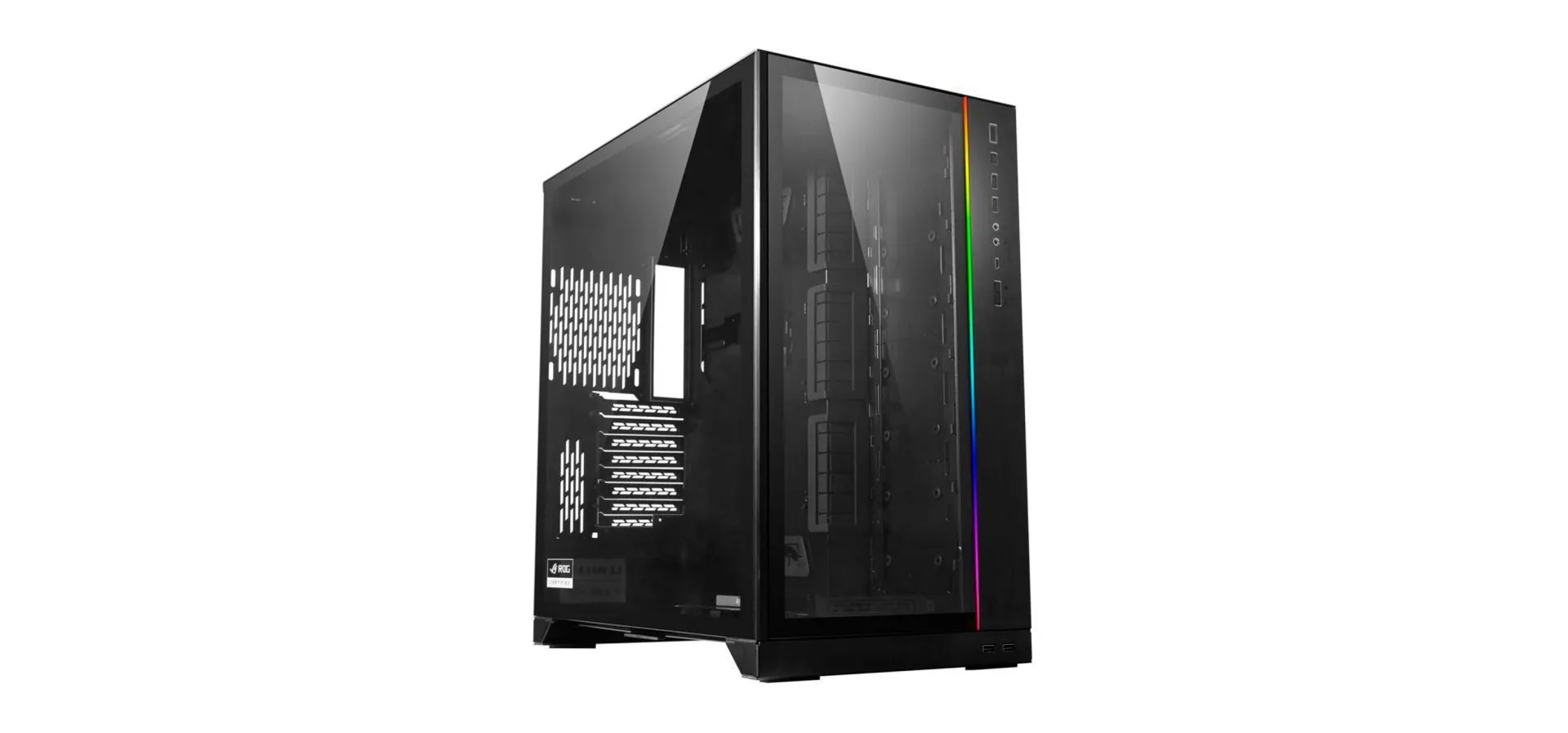 Imagem de fundo do produto Gabinete Gamer Lian Li PC-011 Dynamic XL ROG Edition RGB Full Tower E-ATX Preto - O11DXL-X BLACK