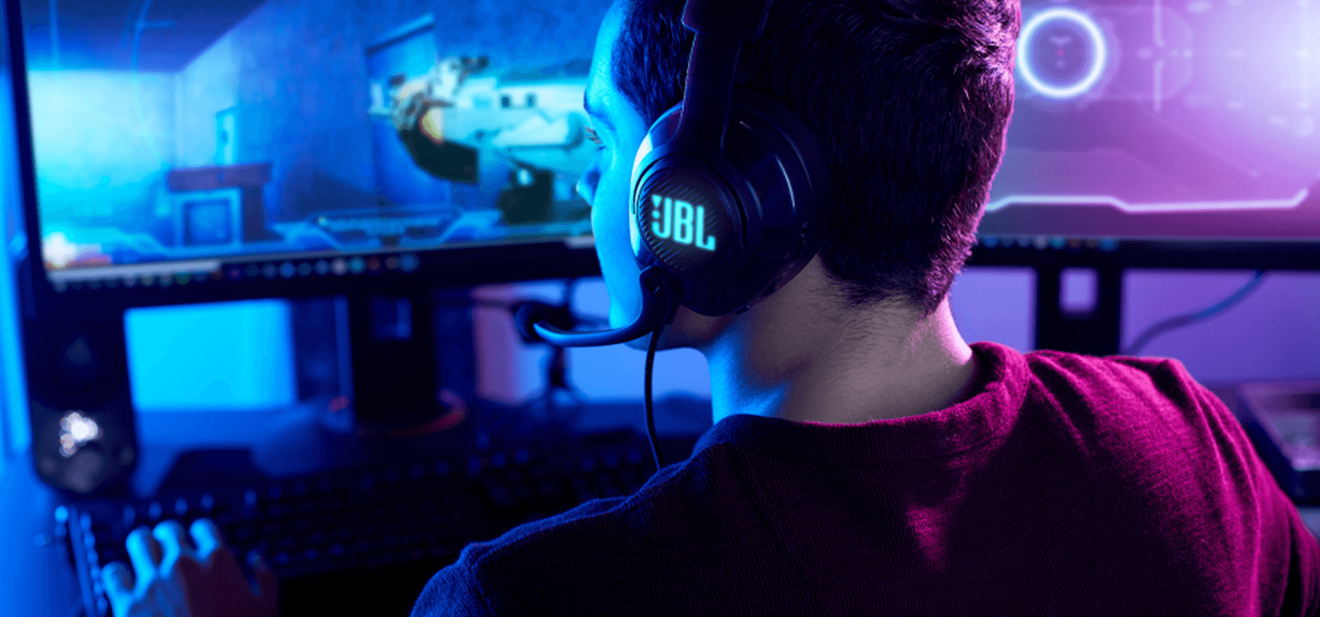 Imagem de fundo do produto Headset Gamer com Microfone JBL Quantum 400