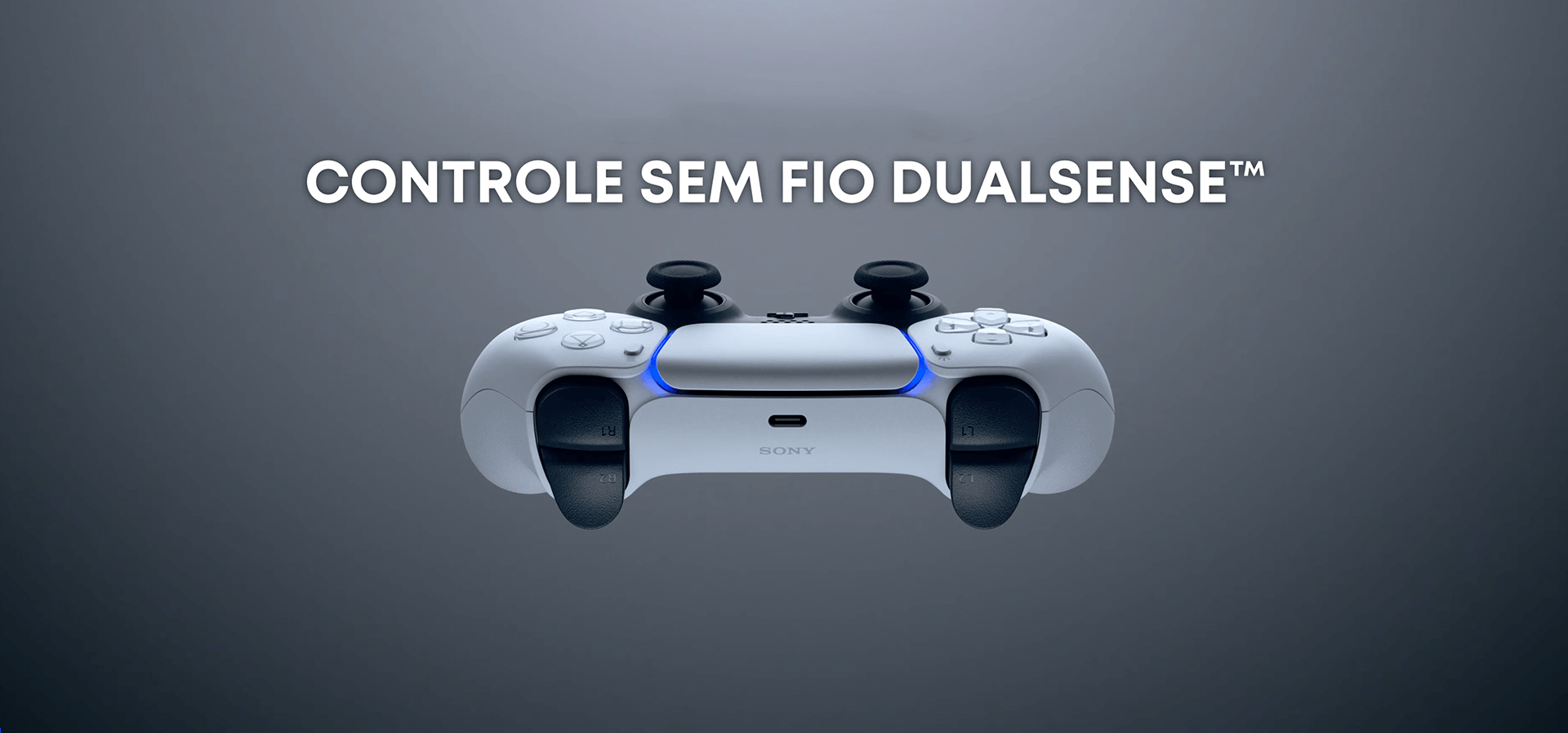 Imagem de fundo do produto Controle PS5 Branco sem fio (Dualsense)