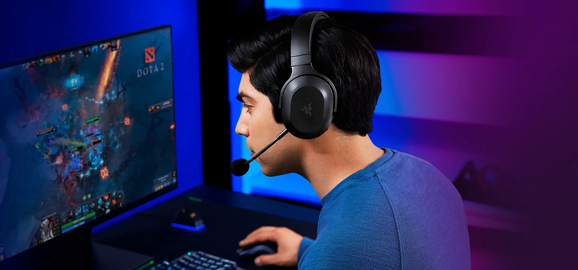 Imagem de fundo do produto Headset Gamer Sem Fio Razer Barracuda Preto