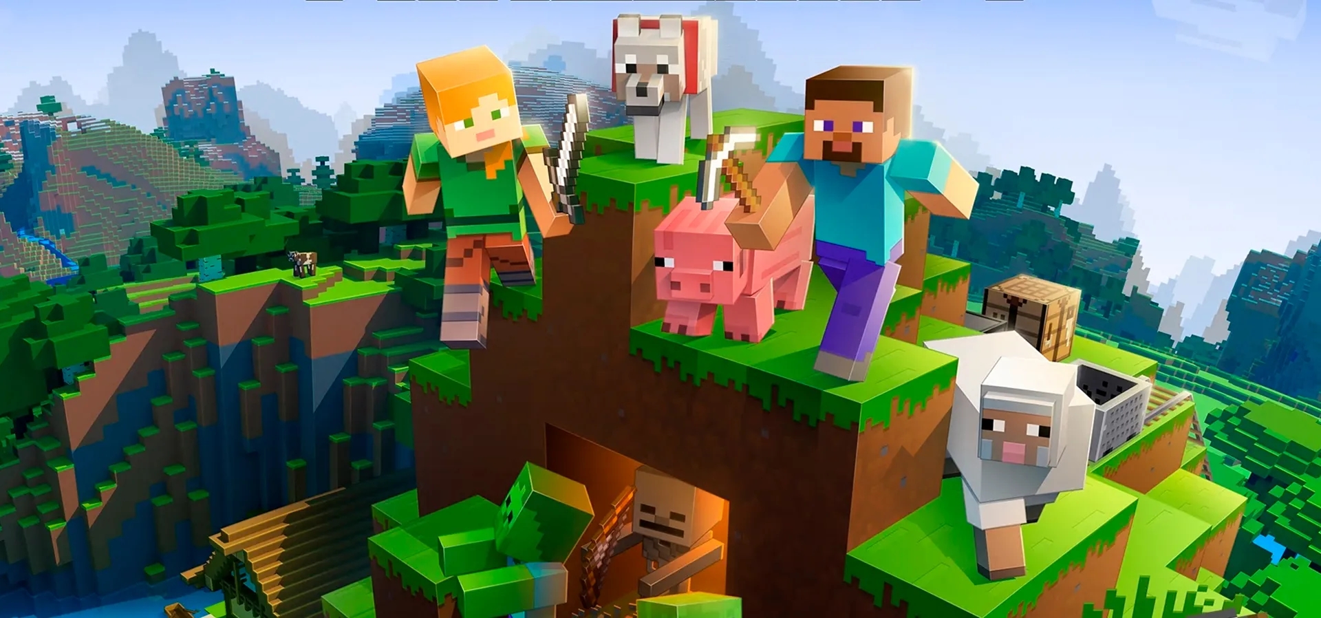 Imagem de fundo do produto Minecraft Starter Collection PS4 - Físico