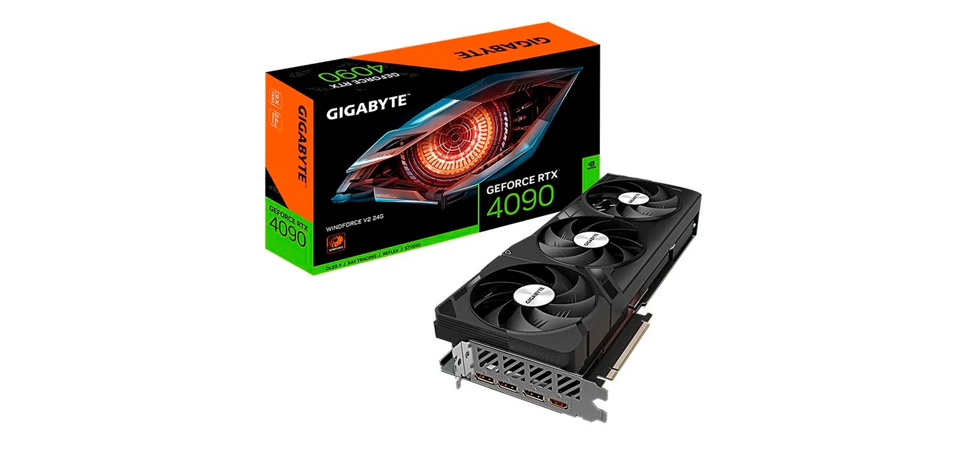 Imagem de fundo do produto Placa de Vídeo Gigabyte GeForce RTX 4090 Windforce V2 24GB GDDR6X 384bits