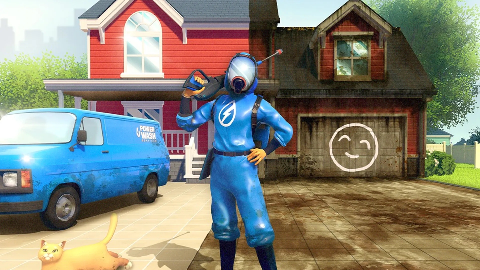 Imagem de fundo do produto PowerWash Simulator faz bem para a sua saúde mental!