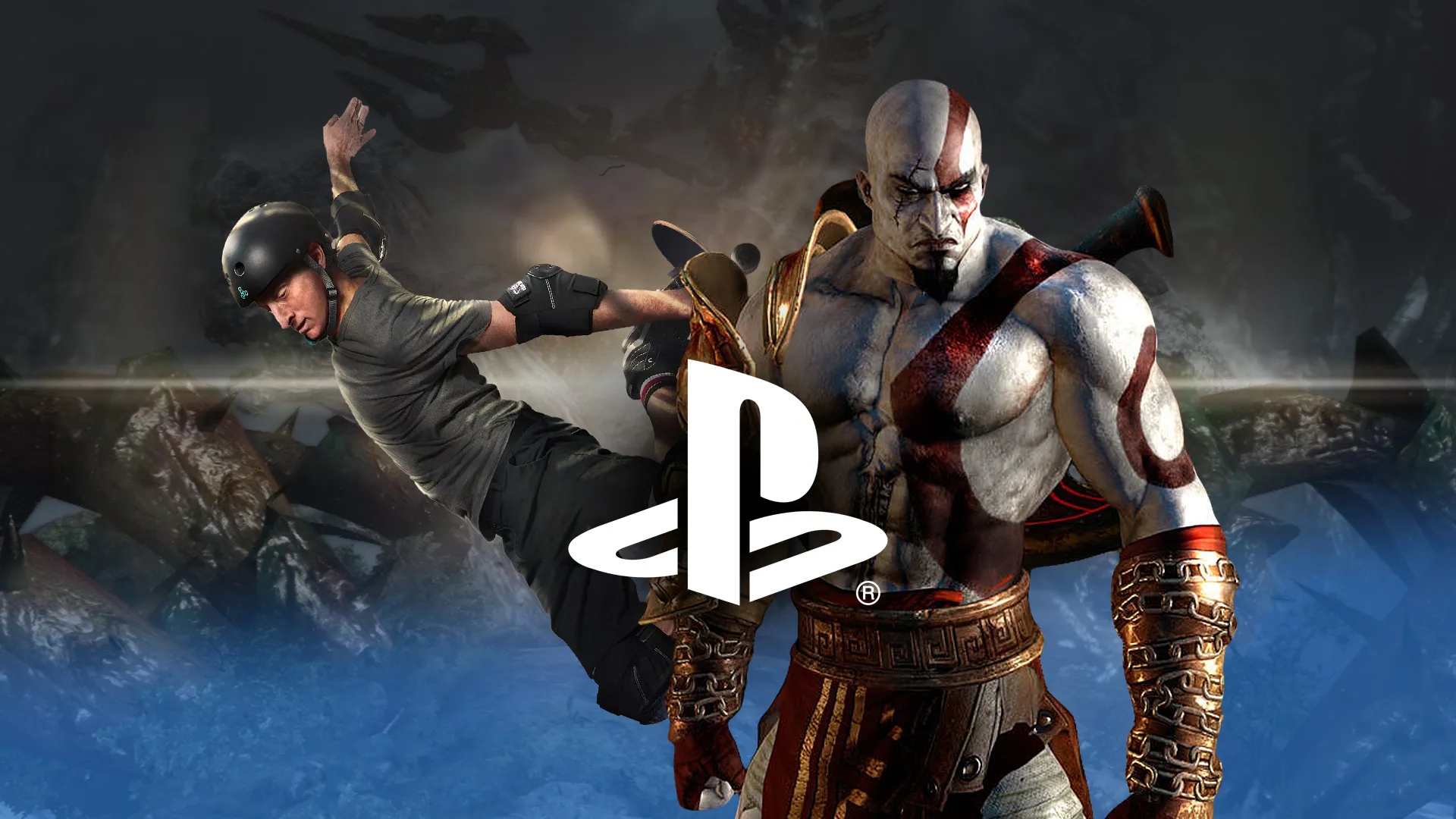 Imagem de fundo do produto Tony Hawk + God of War: Clássicos PlayStation voltando em 2025!