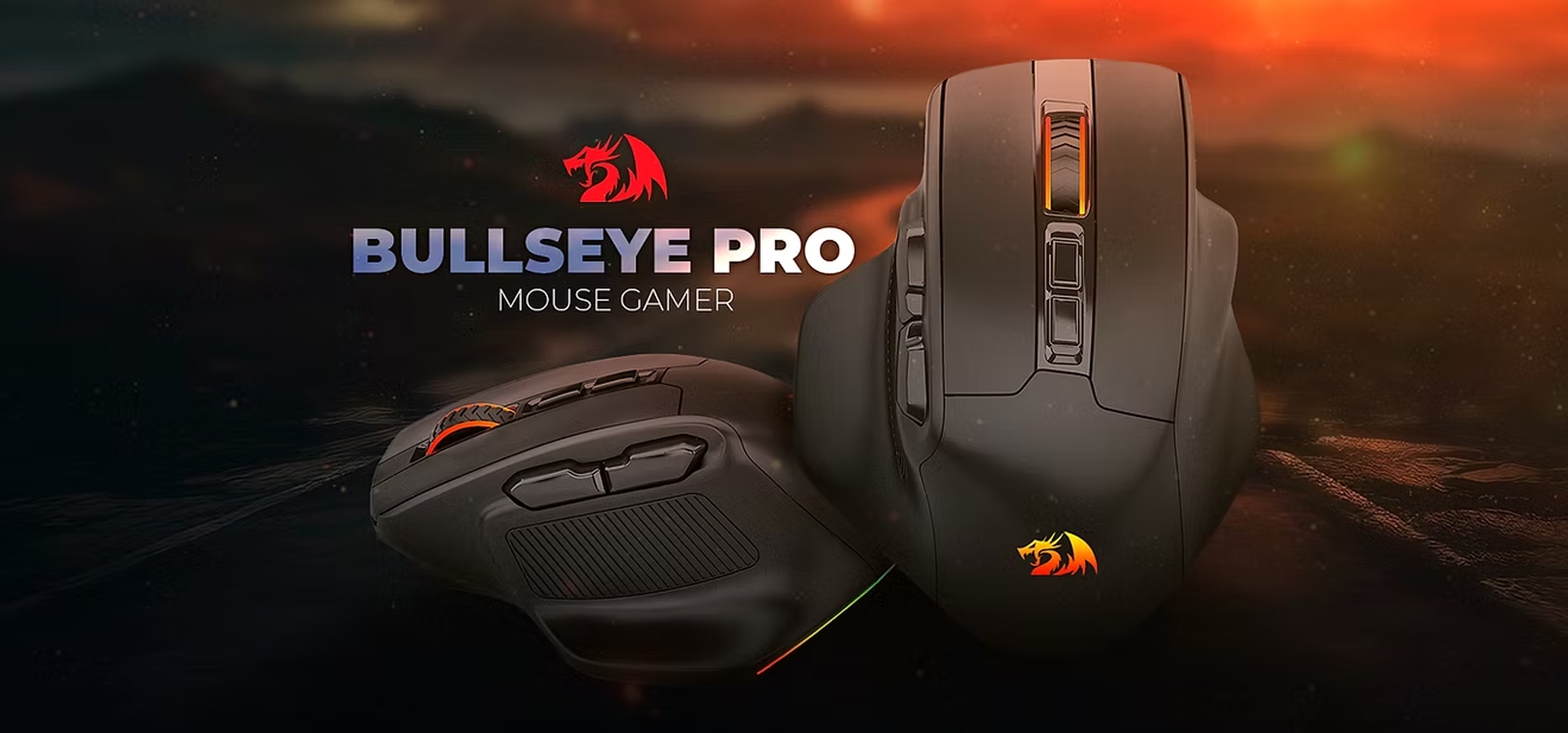 Imagem de fundo do produto Mouse Gamer sem fio Redragon Bullseye Pro - M806RGB-PRO
