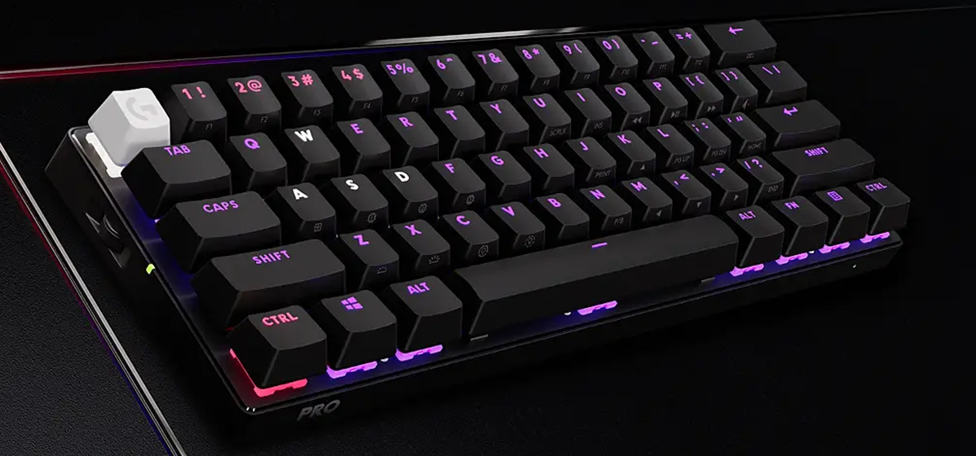 Imagem de fundo do produto Teclado Mecânico Gamer sem fio Logitech G Pro X 60 Lightspeed Switch Brown Tactile - Preto