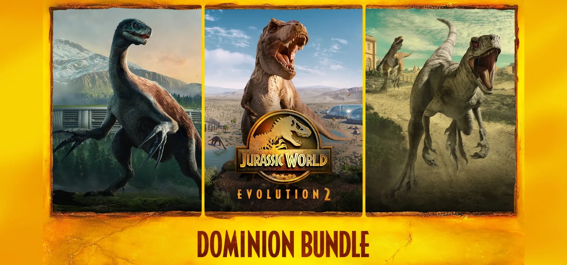 Imagem de fundo do produto Conjunto Jurassic World Evolution 2: Domínio - PS4 & PS5