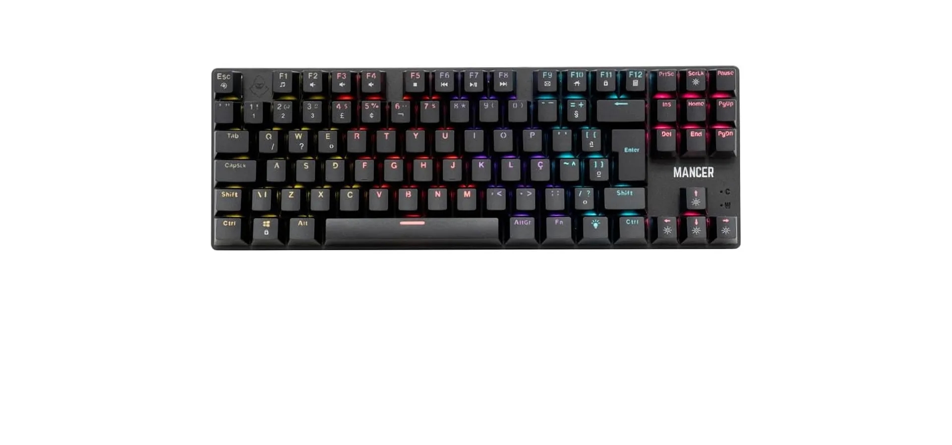 Imagem de fundo do produto Teclado Mecanico Gamer Mancer Ghoul MK2, RGB, ABNT2, Switch Huano Vermelho, Preto, MCR-GHM2-RGB01RD