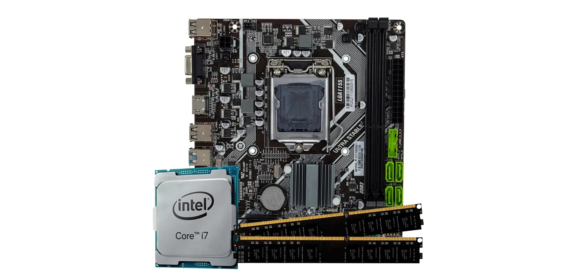 Imagem de fundo do produto Kit Upgrade, Processador Intel core i7, Placa mãe 1155 + 8GB de memória ram