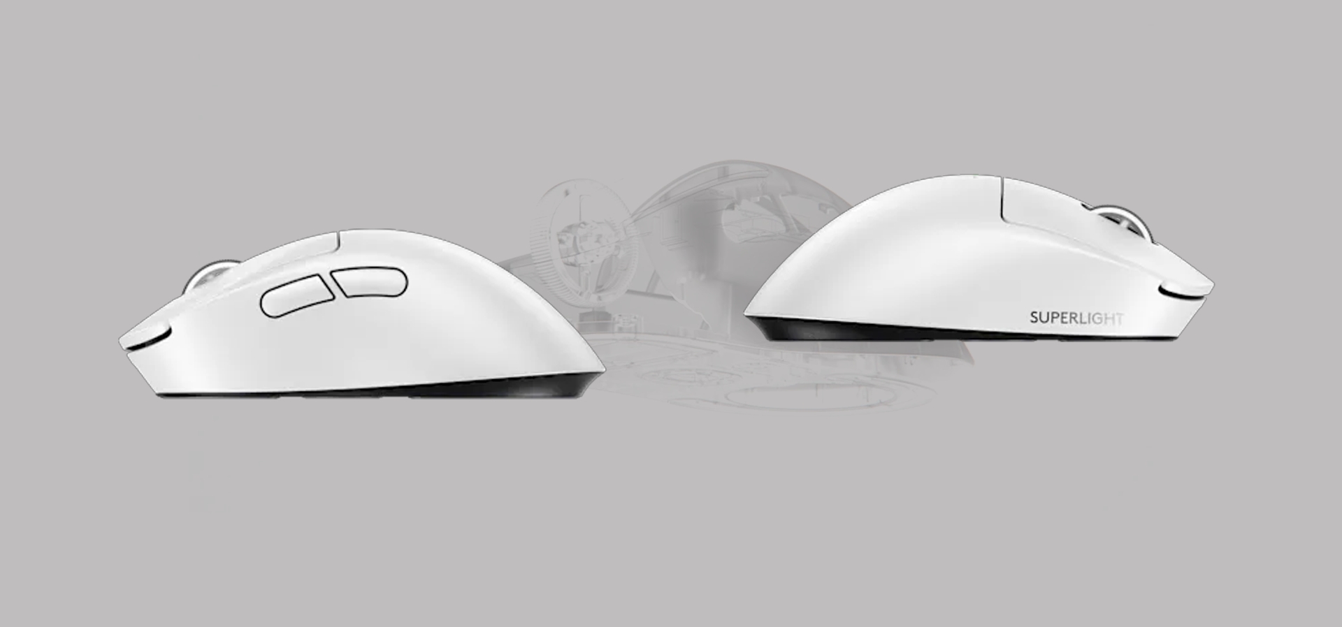 Imagem de fundo do produto Mouse Gamer sem fio Logitech G Pro X Superlight 2 DEX - Branco