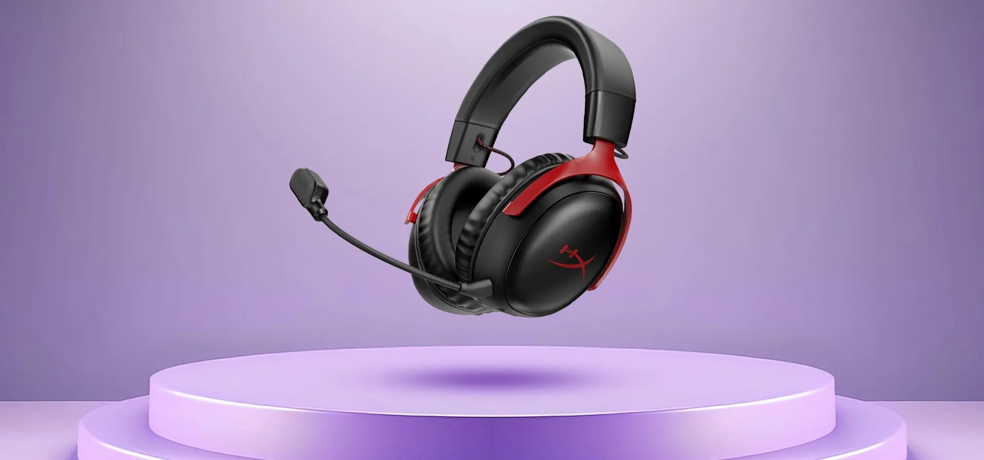 Imagem de fundo do produto Headset Gamer Sem Fio - HyperX Cloud III Wireless (Vermelho/Preto)