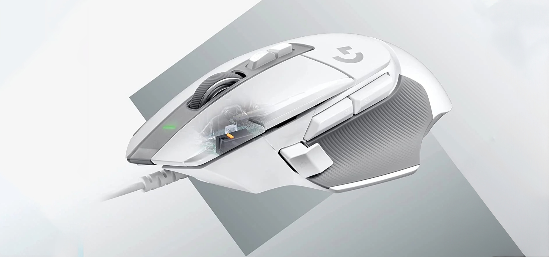 Imagem de fundo do produto Mouse Gamer sem fio Logitech G502 X Plus - Branco