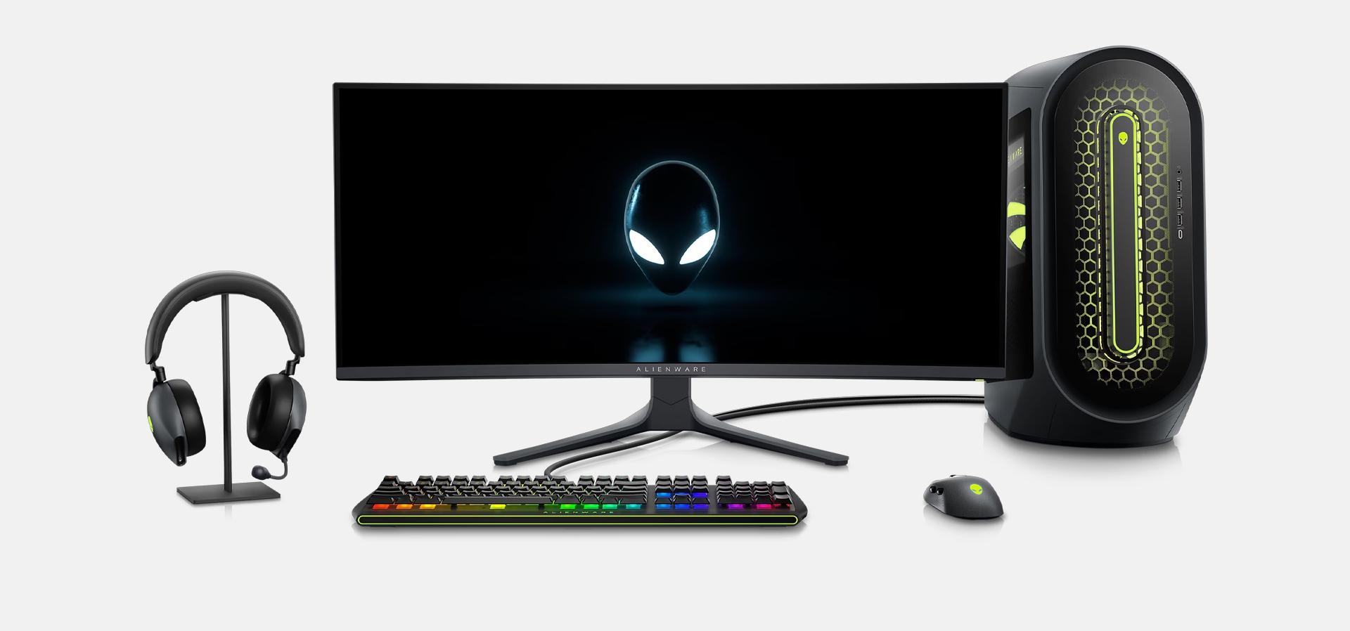 Imagem de fundo do produto Monitor Gamer Curvo Alienware QD-OLED de 34”- AW3423DWF