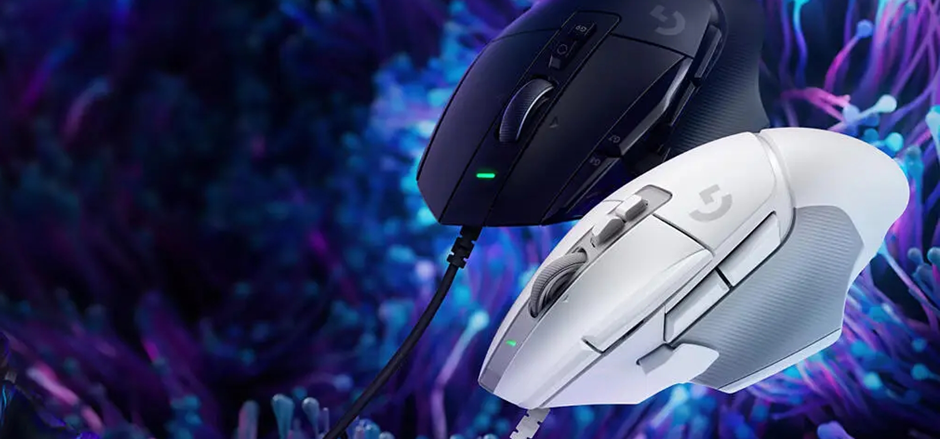 Imagem de fundo do produto Mouse Gamer com fio Logitech G502 X - Branco