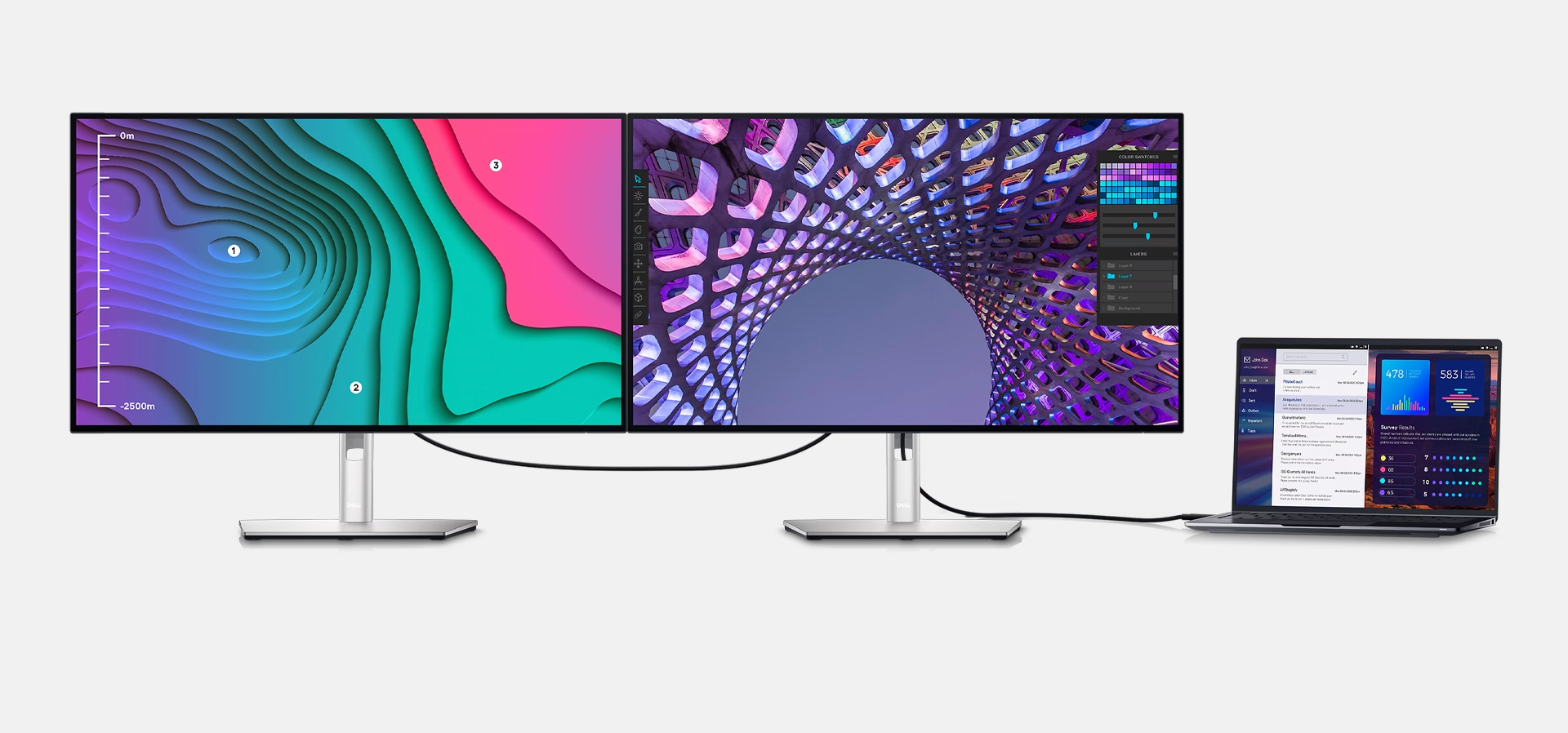 Imagem de fundo do produto Monitor Dell UltraSharp de 27" 4K Hub USB-C U2723QE