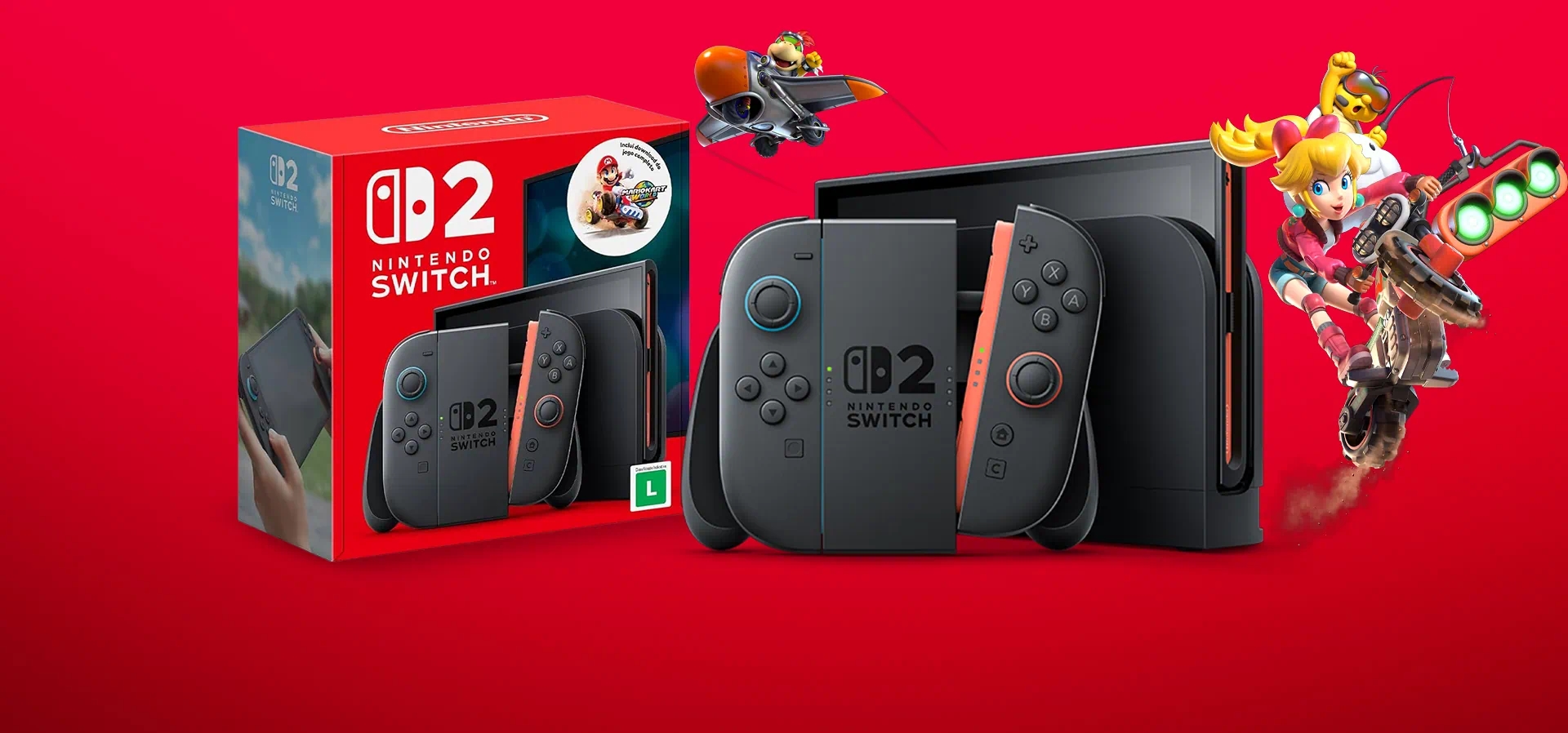 Imagem de fundo do produto Console Nintendo Switch 2 + Jogo Digital Mario Kart World