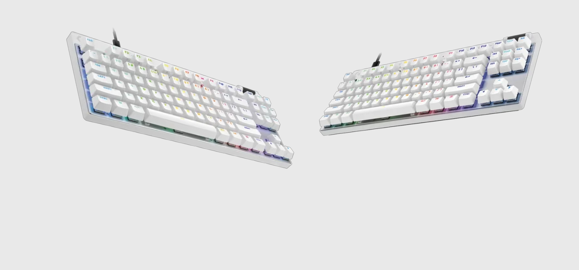 Imagem de fundo do produto Teclado Mecânico Gamer com fio Logitech G Pro X TKL Rapid Switch Brown Tactile - Branco