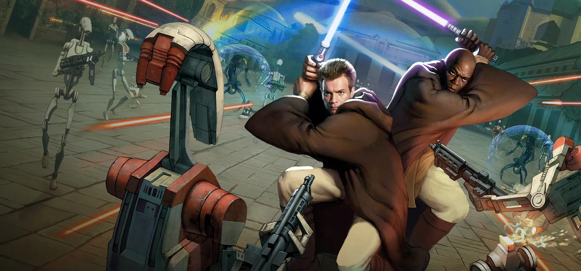 Imagem de fundo do produto Star Wars™: Episode I: Jedi Power Battles™ - Switch