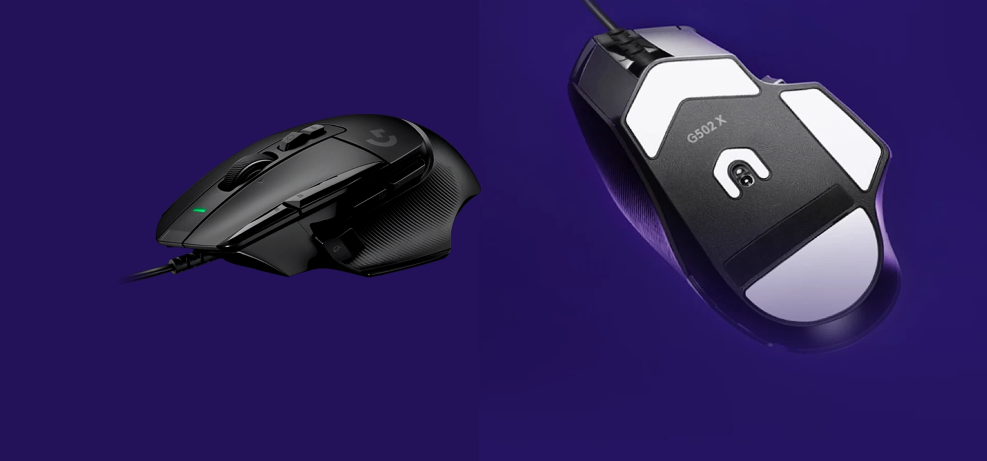 Imagem de fundo do produto Mouse Gamer com fio Logitech G502 X - Preto