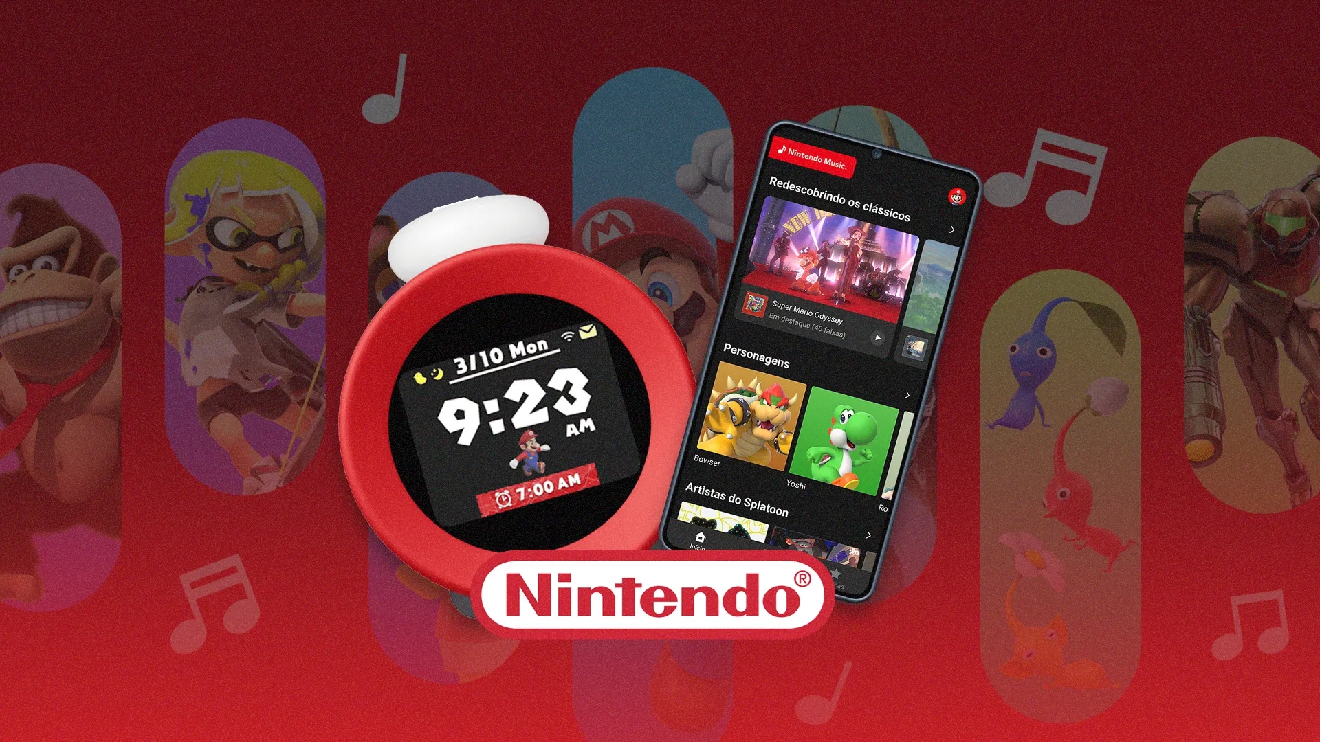 Imagem de fundo do produto Conheça o Nintendo Alarmo e o Nintendo Music!