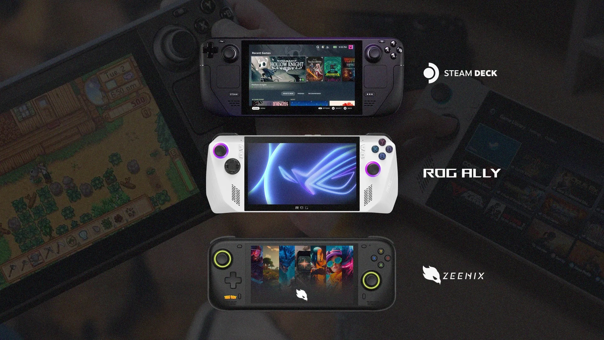Imagem de fundo do produto Steam deck, Rog Ally ou Zeenix: Qual comprar?