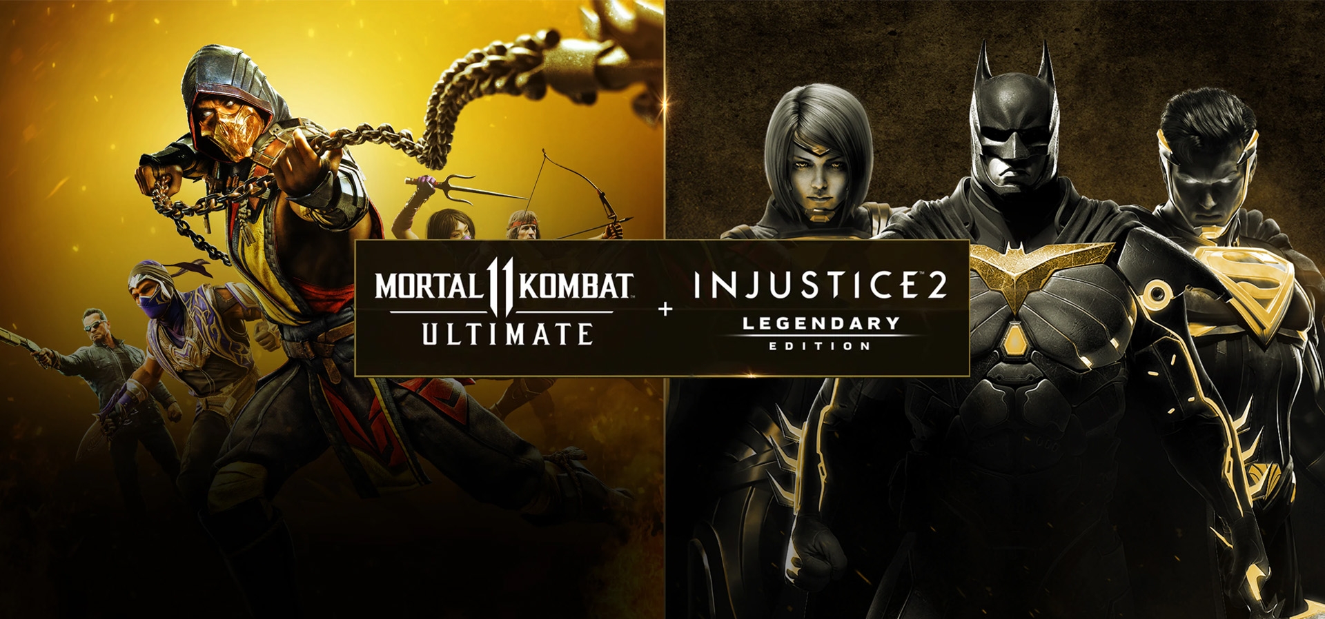 Imagem de fundo do produto Pacote Mortal Kombat 11 Ultimate + Injustice 2 Ed. Lendária - PS4