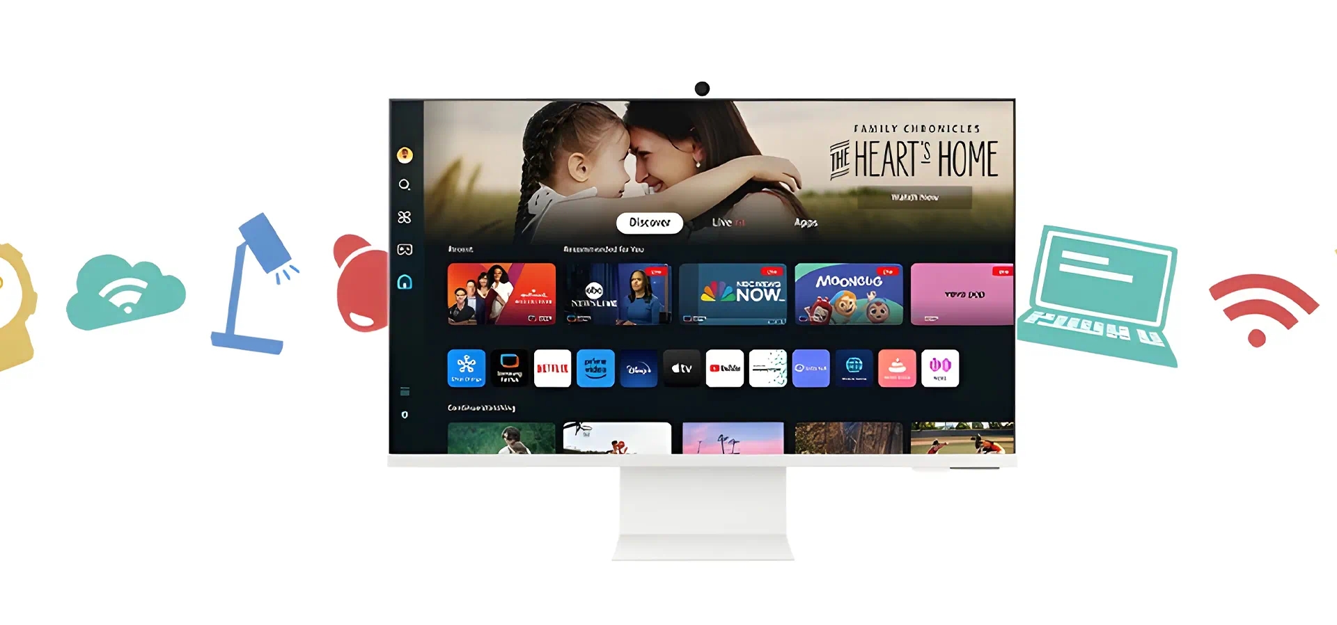 Imagem de fundo do produto Smart Monitor M8 32" Samsung LS32DM801ULXZD